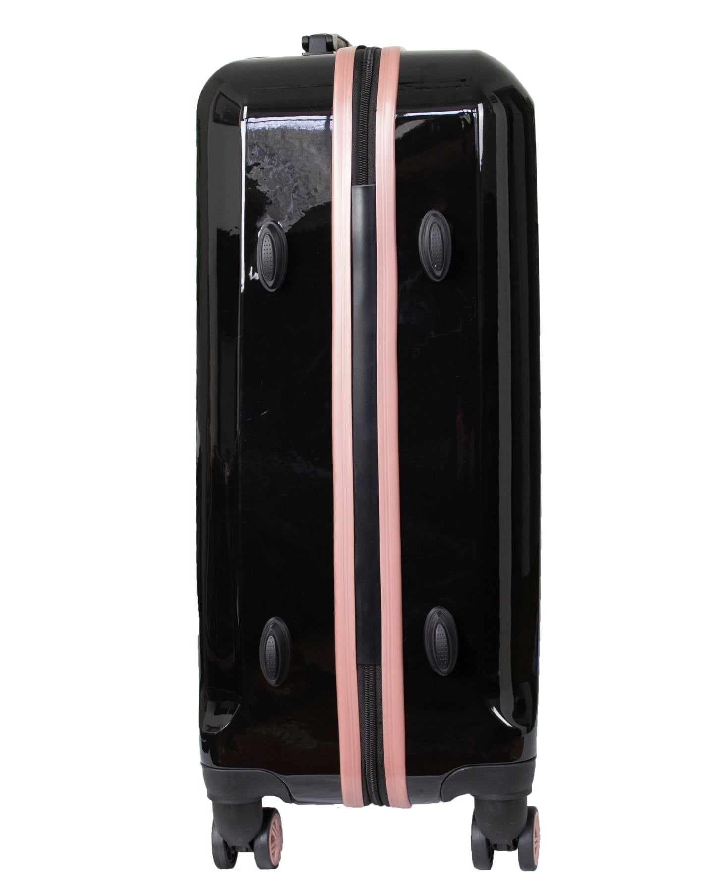 Hard Shell Suitcase Flower Pattern Black