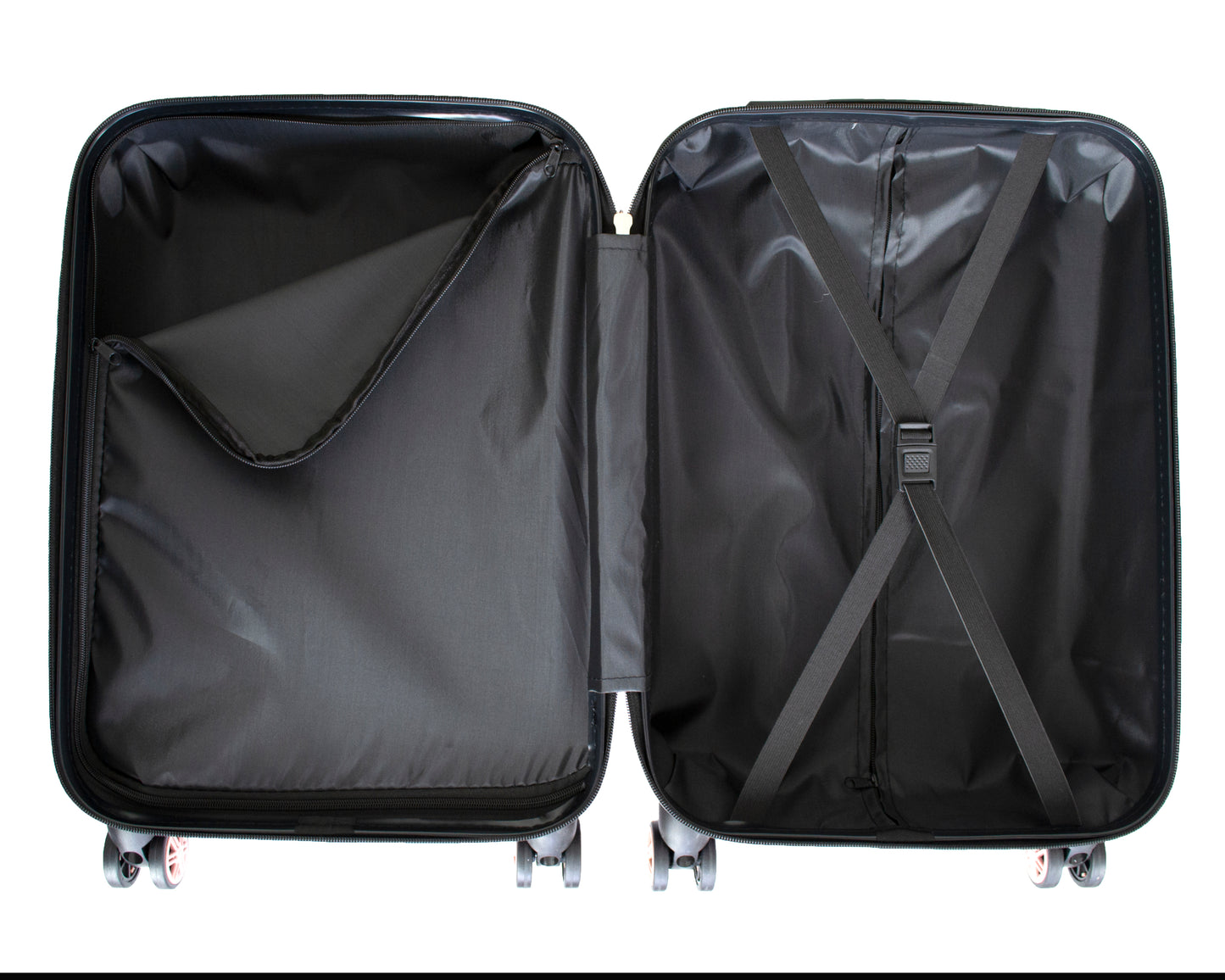 Hard Shell Suitcase Flower Pattern Black