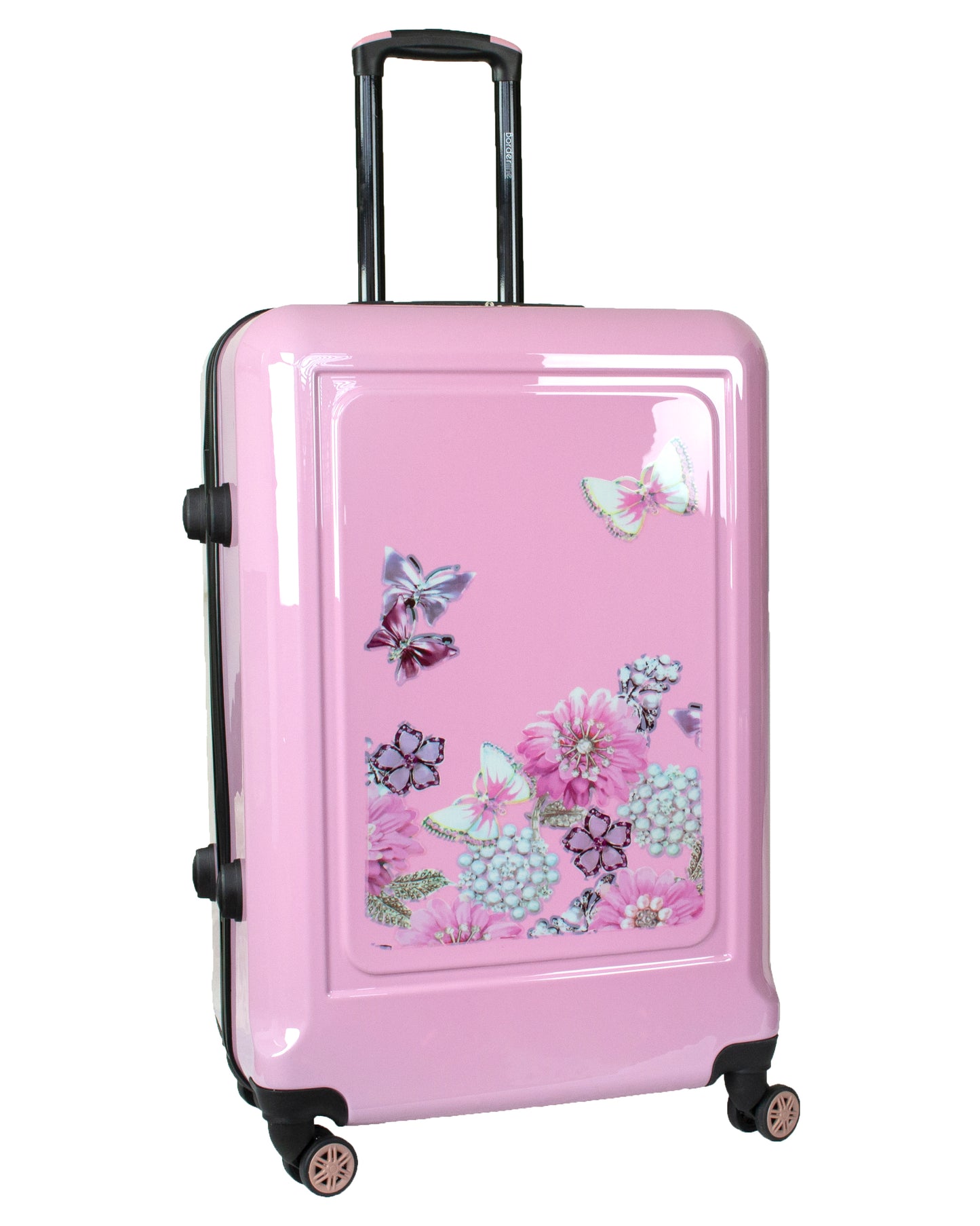 Hard Shell Suitcase Flower Pattern Pink