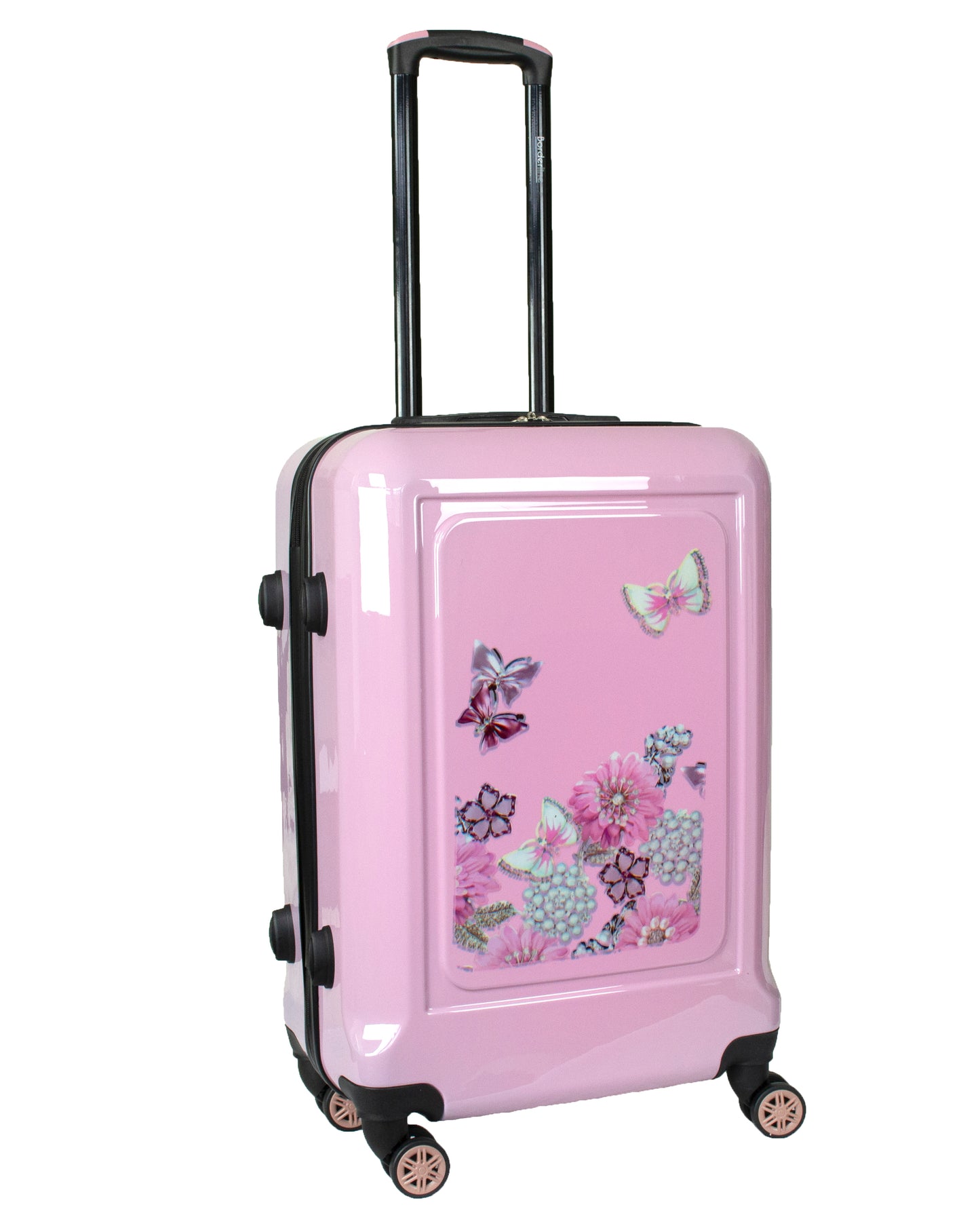 Hard Shell Suitcase Flower Pattern Pink