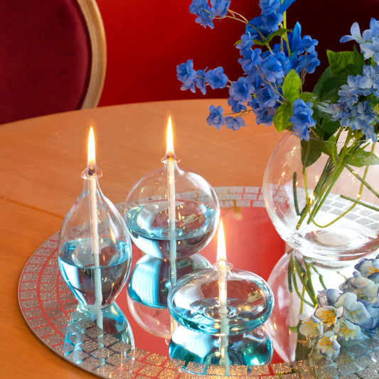 Set of 3Oil Glass Lamp Eden  Transparent