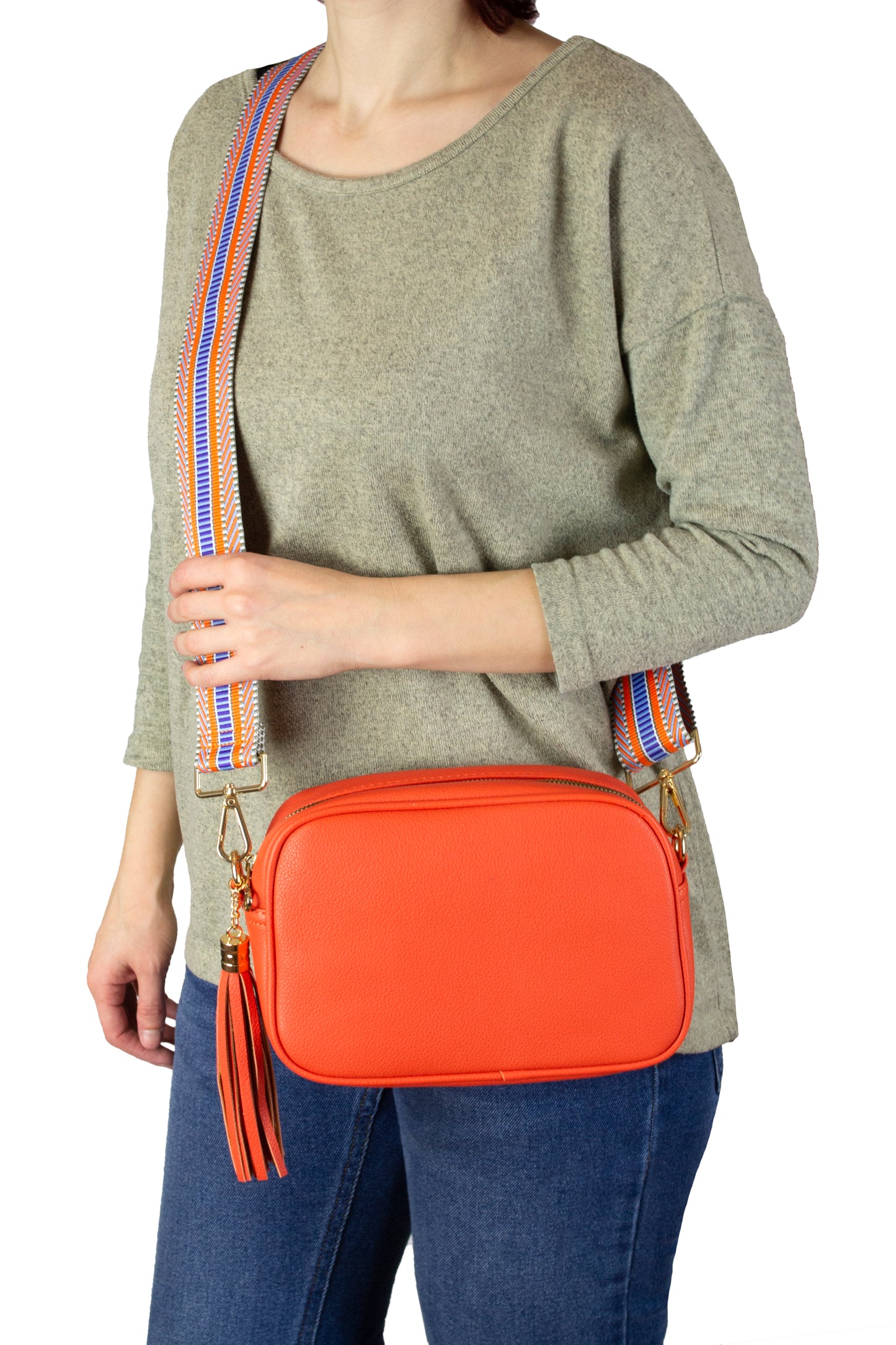 2 Straps Camera Bag with Colourful Pattern