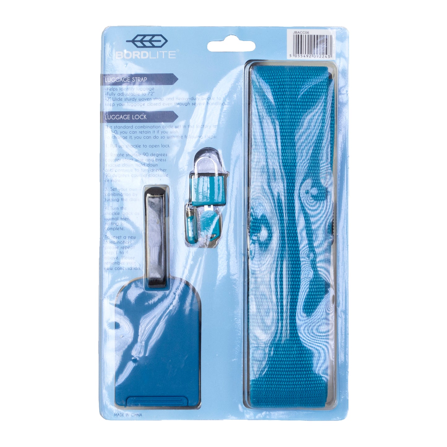 Travel Essentials Set: Luggage Strap, Tag and Lock
