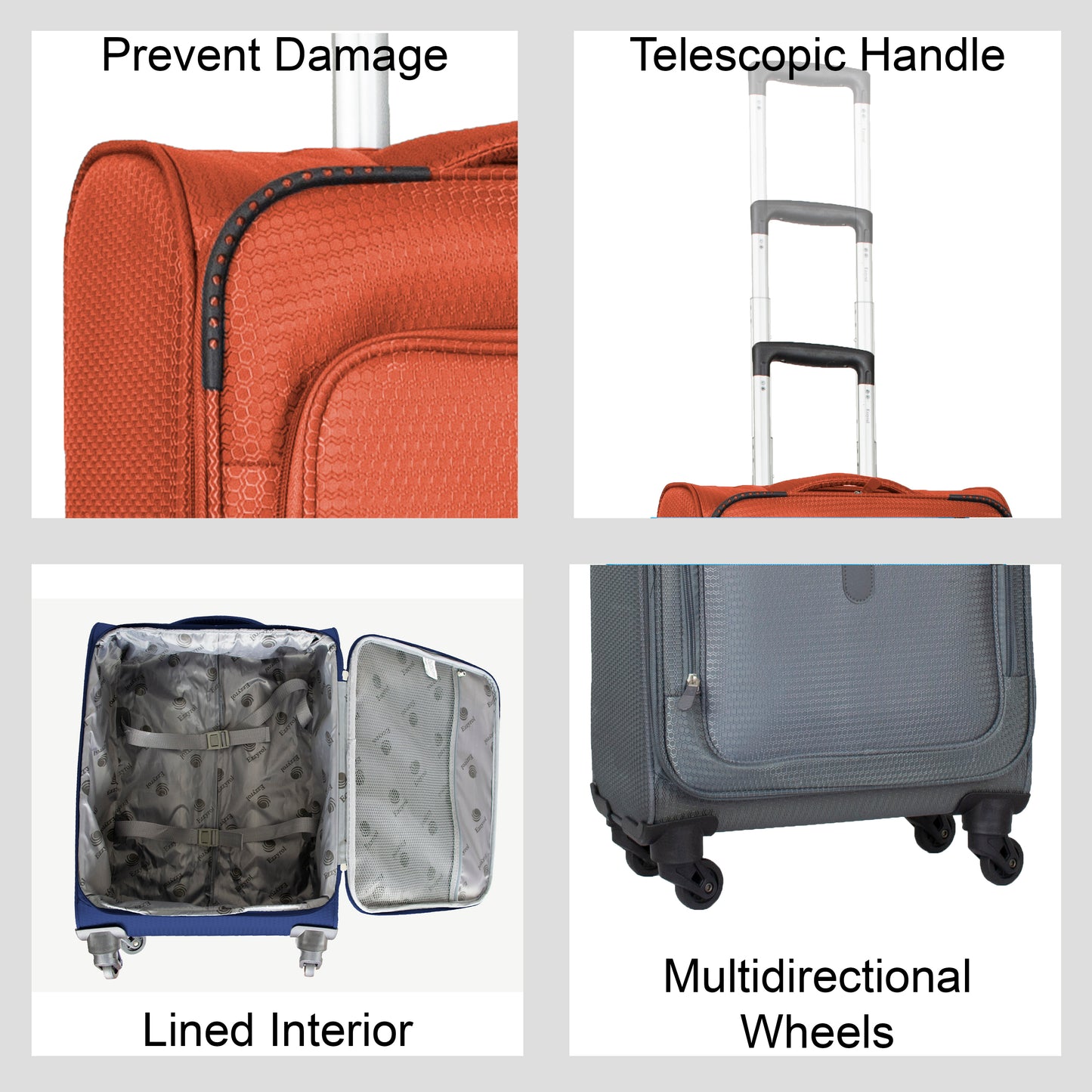 Cabin Size Soft Shell Suitcase Luggage