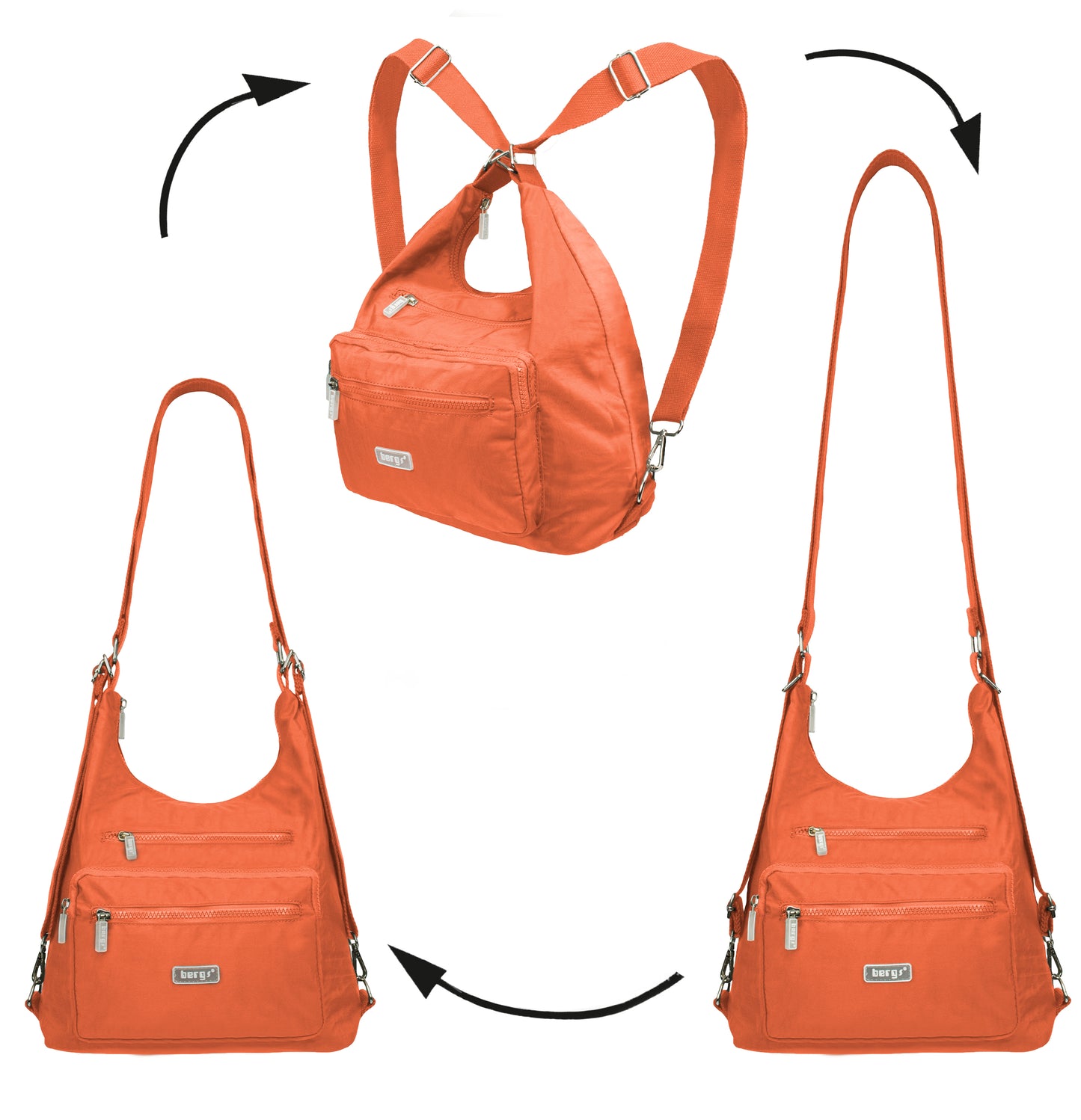 BergsFlexy Funky Convertible Handbags to Backpack to Shoulder Bag Nylon 10L