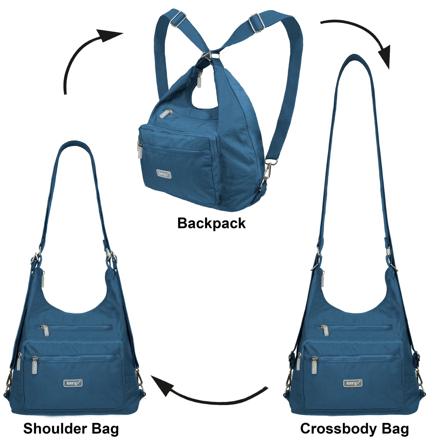 BergsFlexy Funky Convertible Handbags to Backpack to Shoulder Bag Nylon 10L