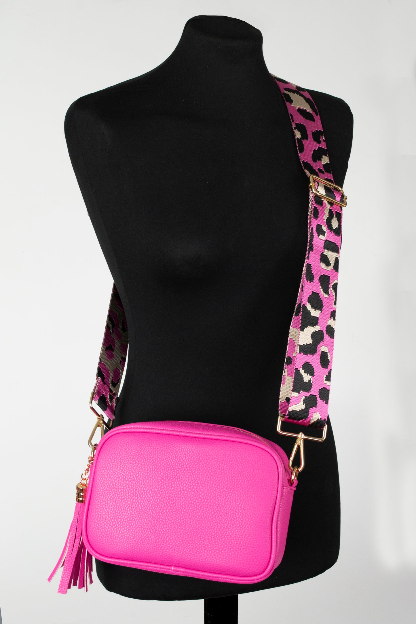 2 Straps Camera Bag with Leopard Pattern Strap