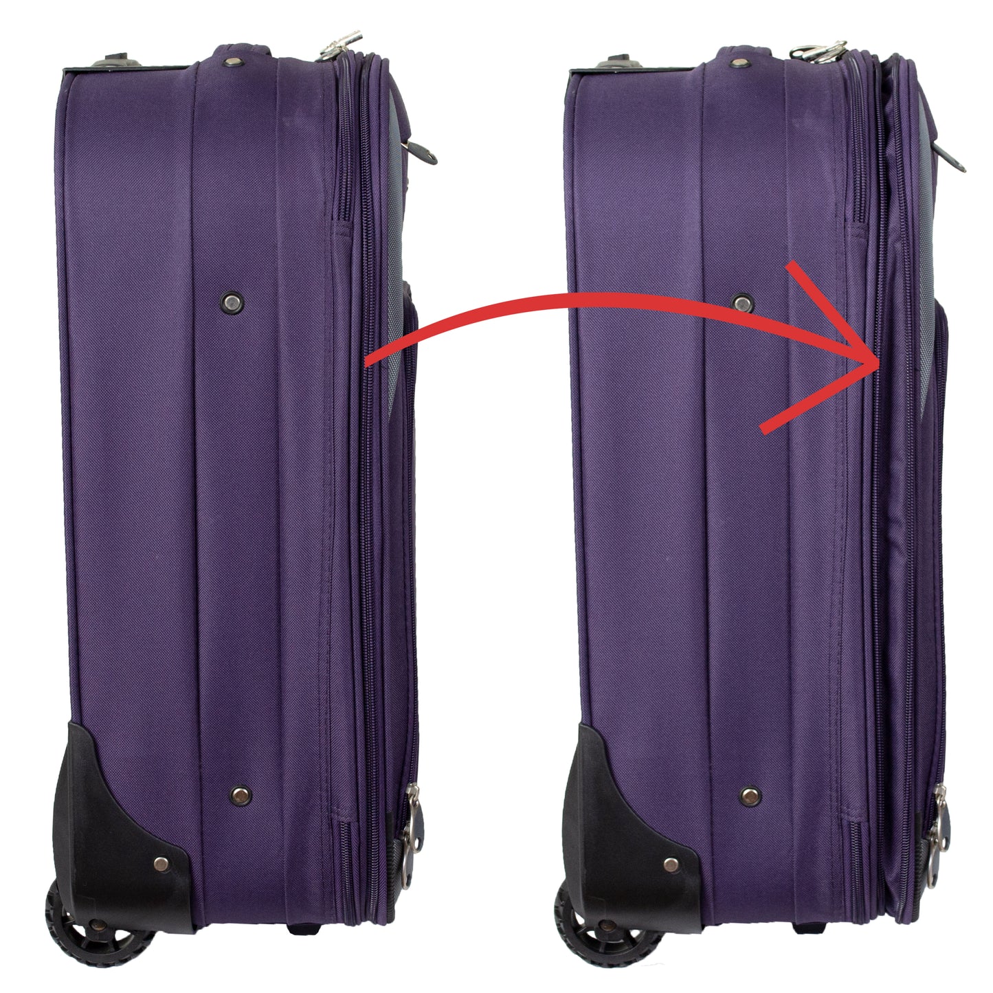 2 Wheels Soft Case Luggage Purple