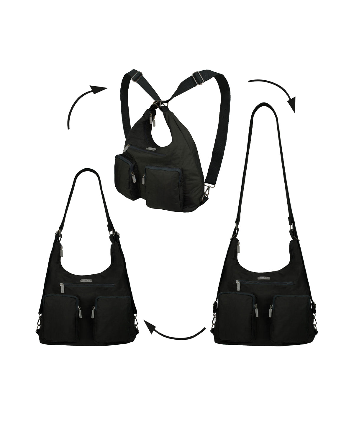 BergsFlexy Funky Convertible Handbags to Backpack to Shoulder Bag Nylon 15L