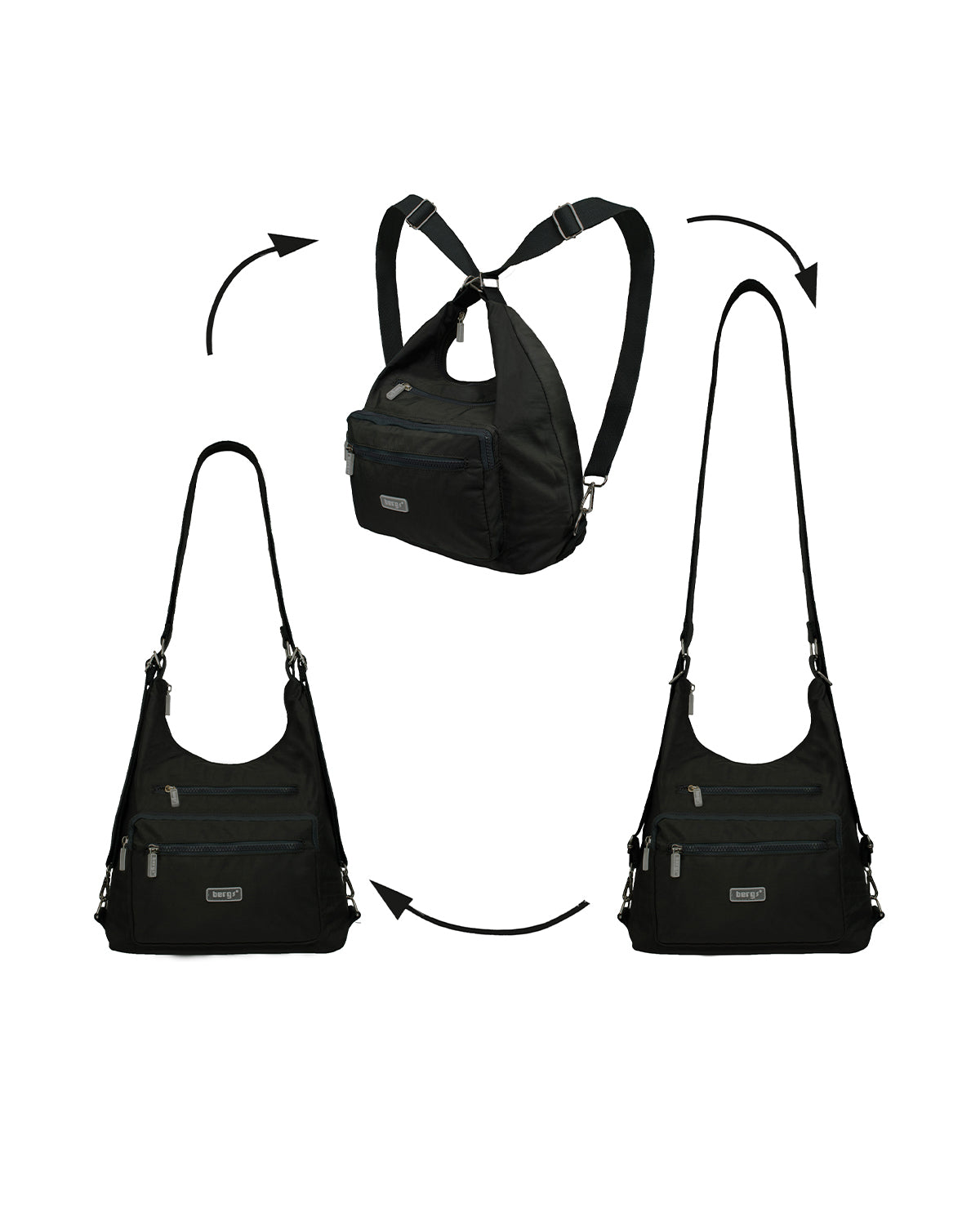 BergsFlexy Funky Convertible Handbags to Backpack to Shoulder Bag Nylon 10L