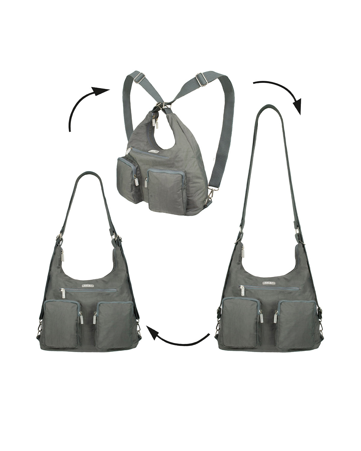 BergsFlexy Funky Convertible Handbags to Backpack to Shoulder Bag Nylon 15L