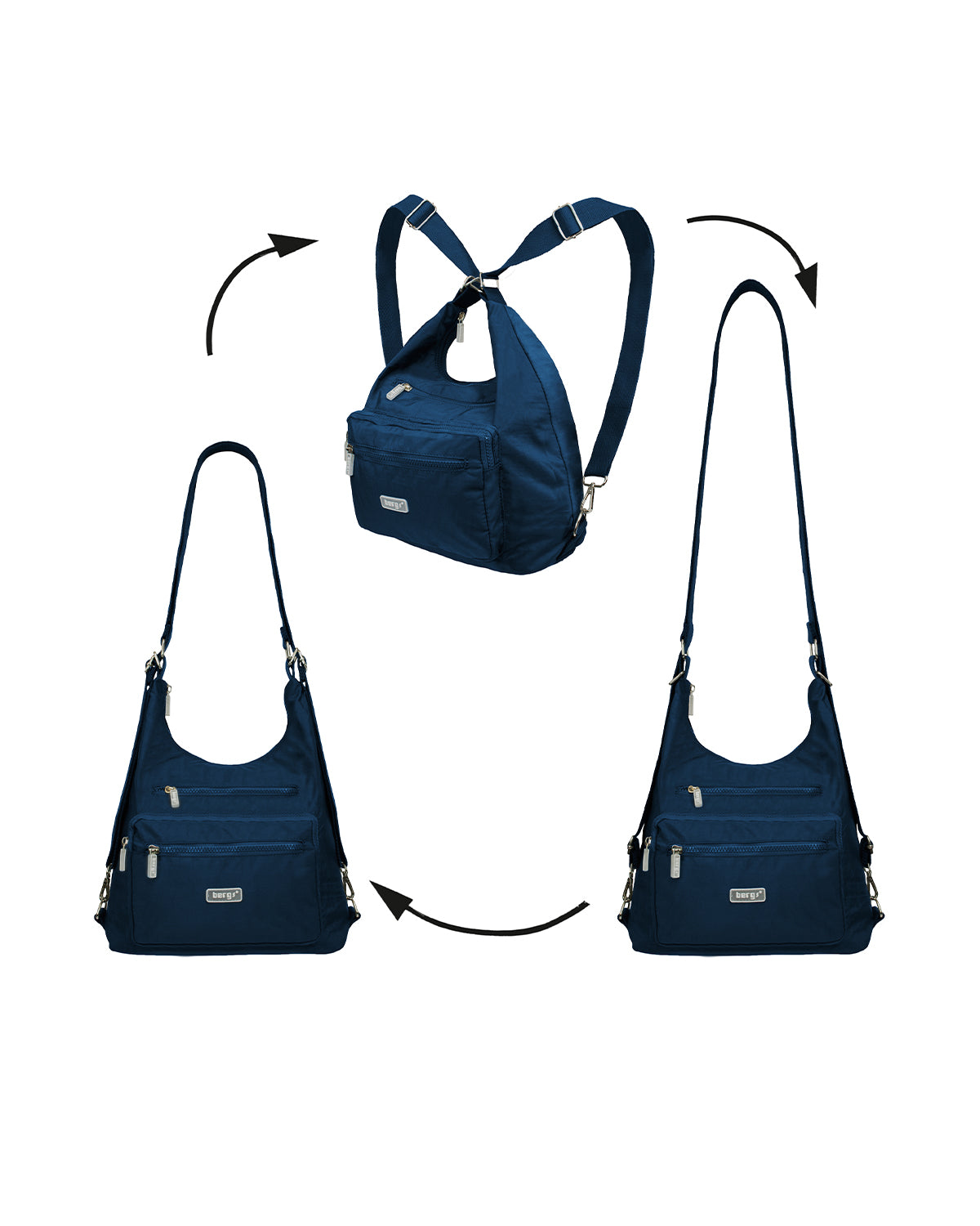 BergsFlexy Funky Convertible Handbags to Backpack to Shoulder Bag Nylon 10L