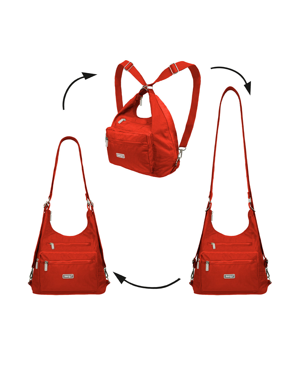 BergsFlexy Funky Convertible Handbags to Backpack to Shoulder Bag Nylon 10L