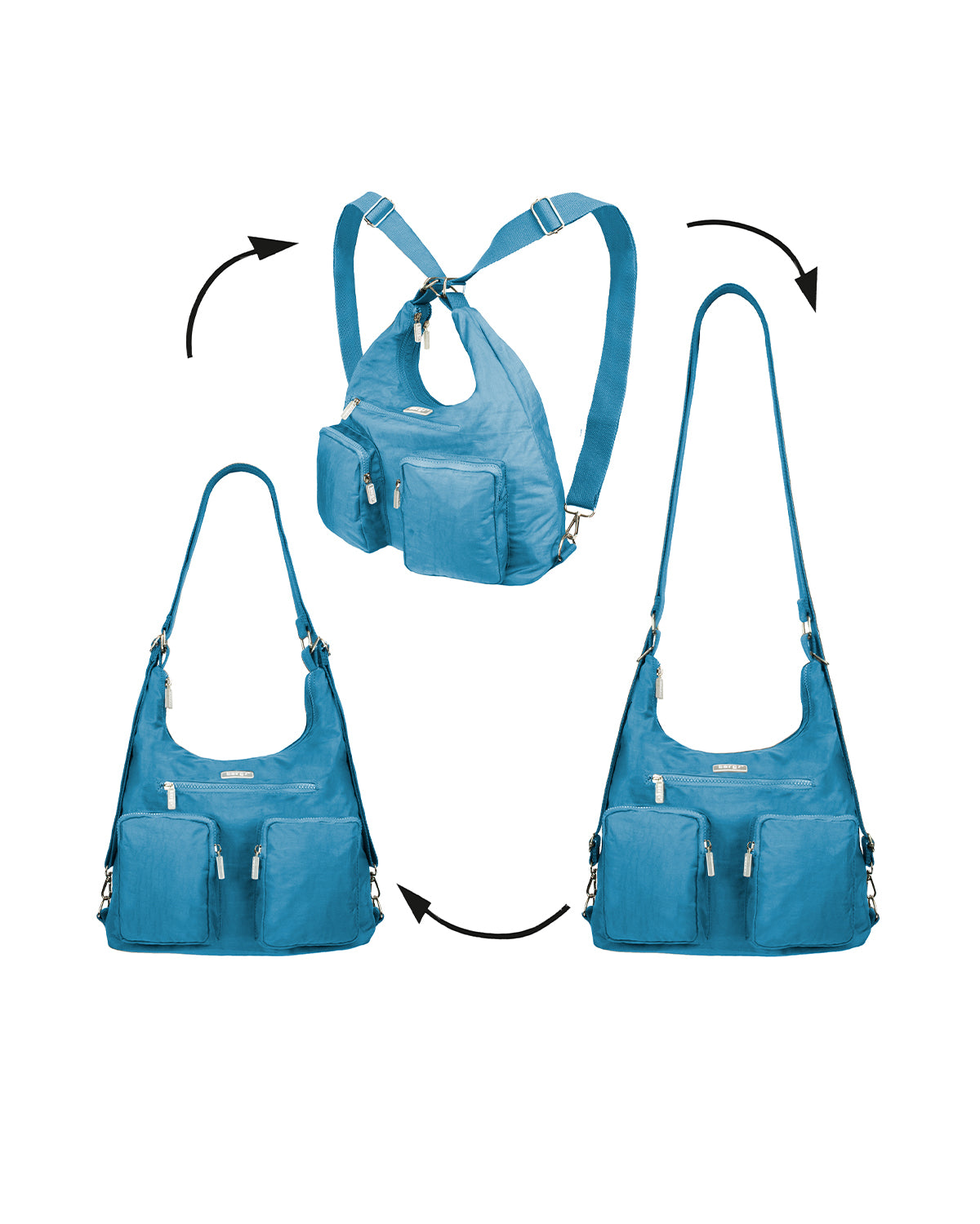 Funky Convertible Handbags to Backpack to Shoulder Bag Nylon 15L
