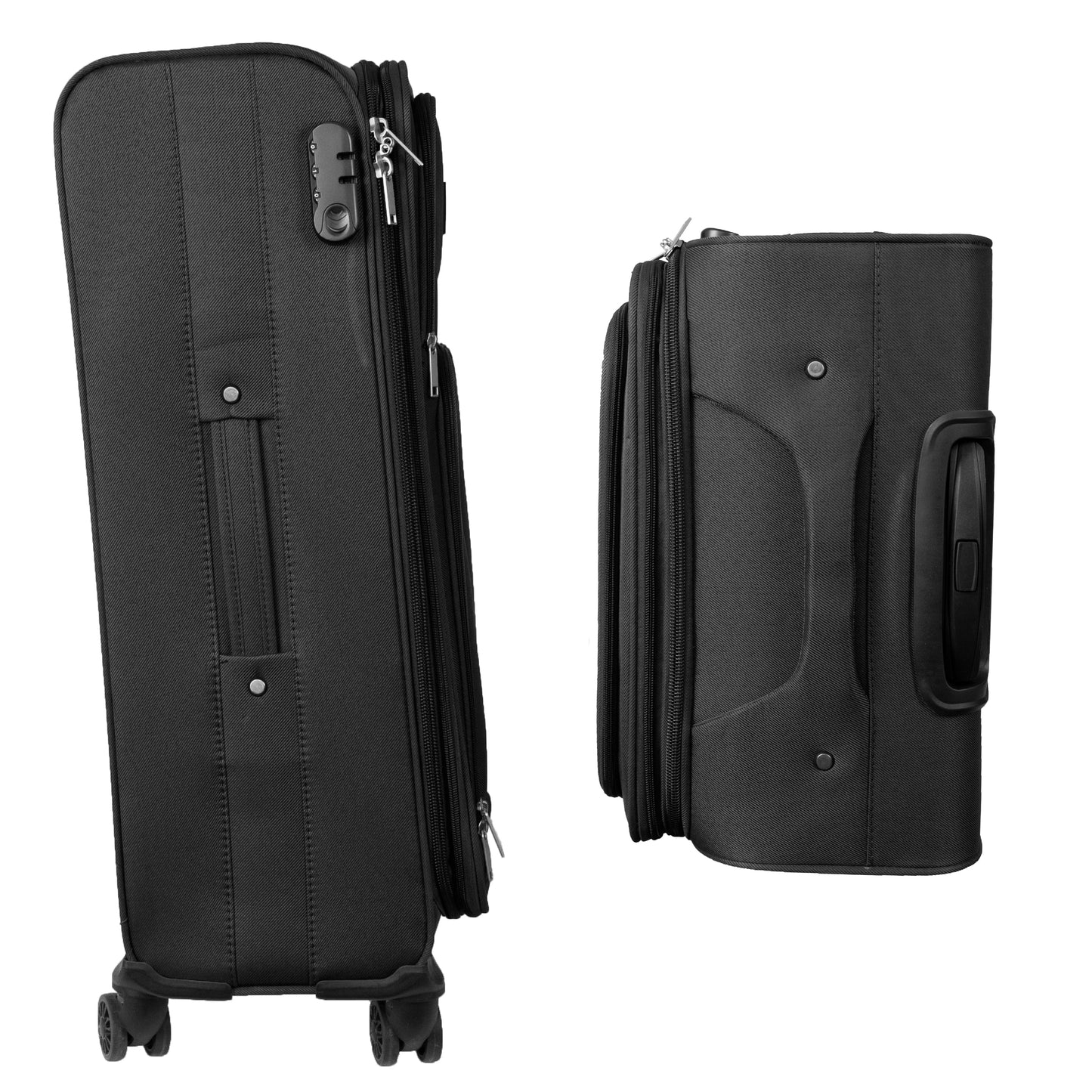 4 Wheels Soft Case Luggage Black
