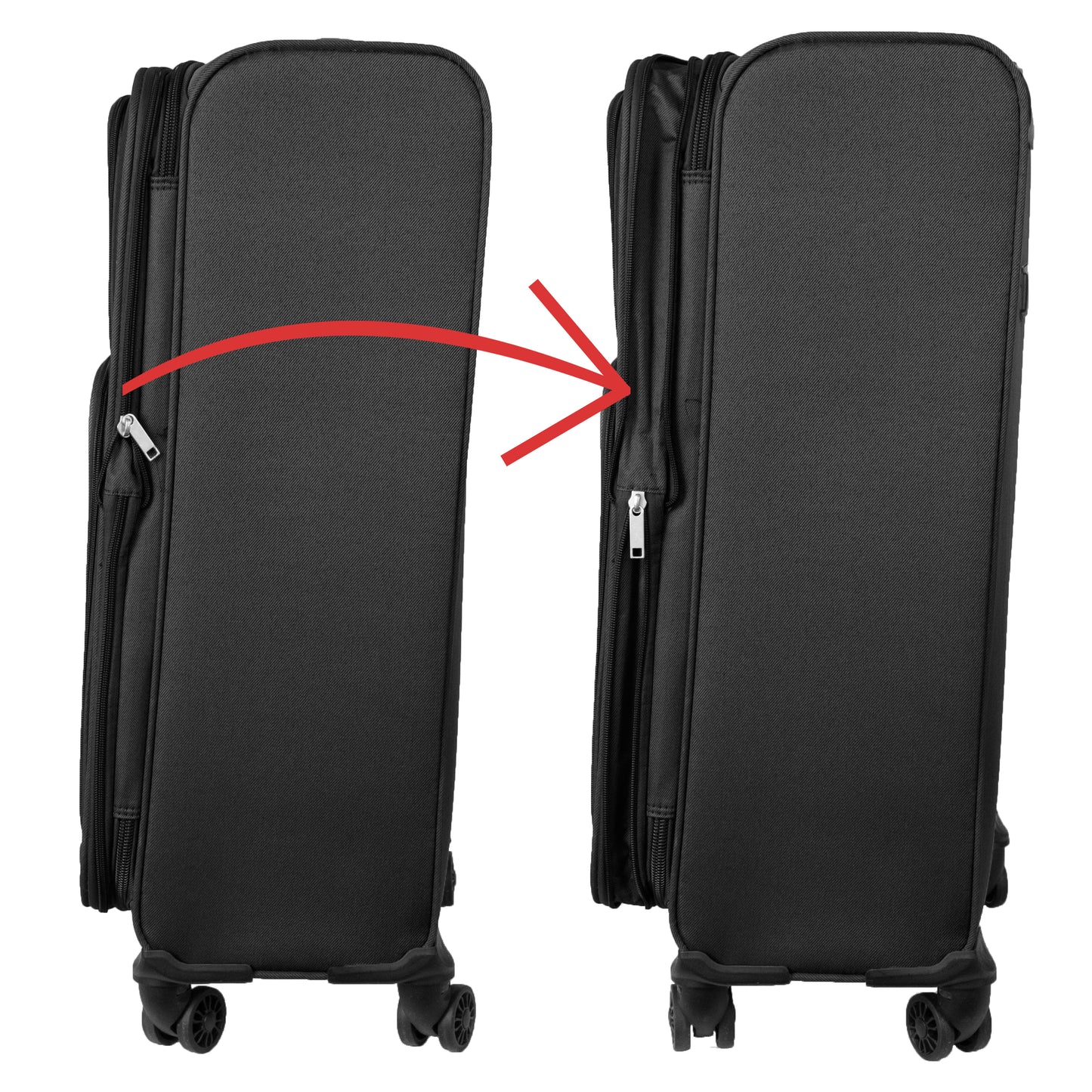 4 Wheels Soft Case Luggage Black