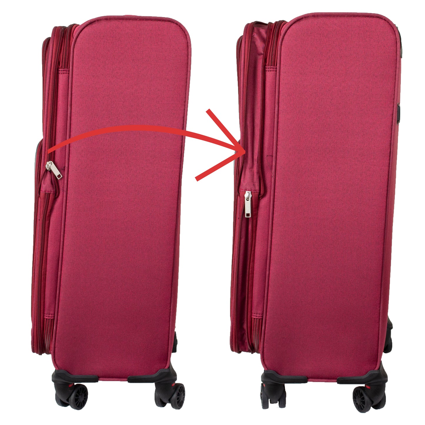 4 Wheels Soft Case Luggage Red