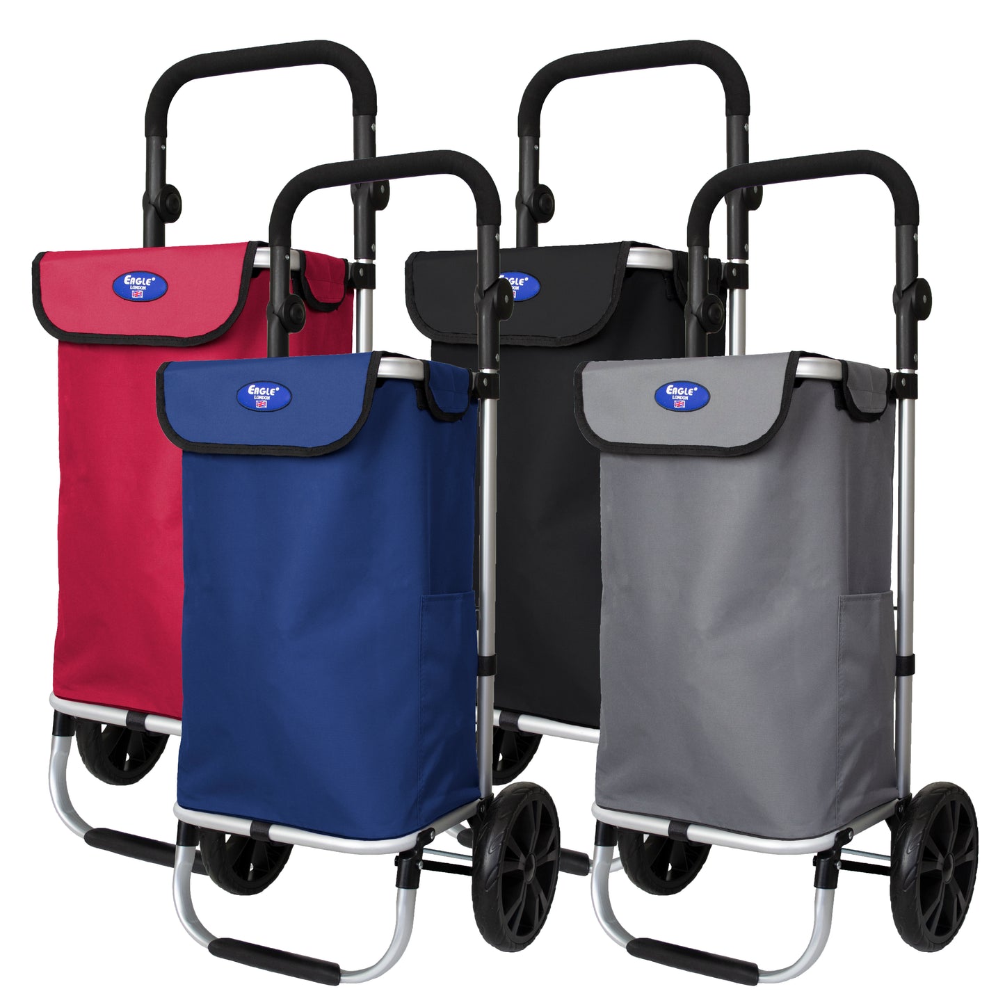 Aluminium Shopping Trolley with Adjustable Handle 45L