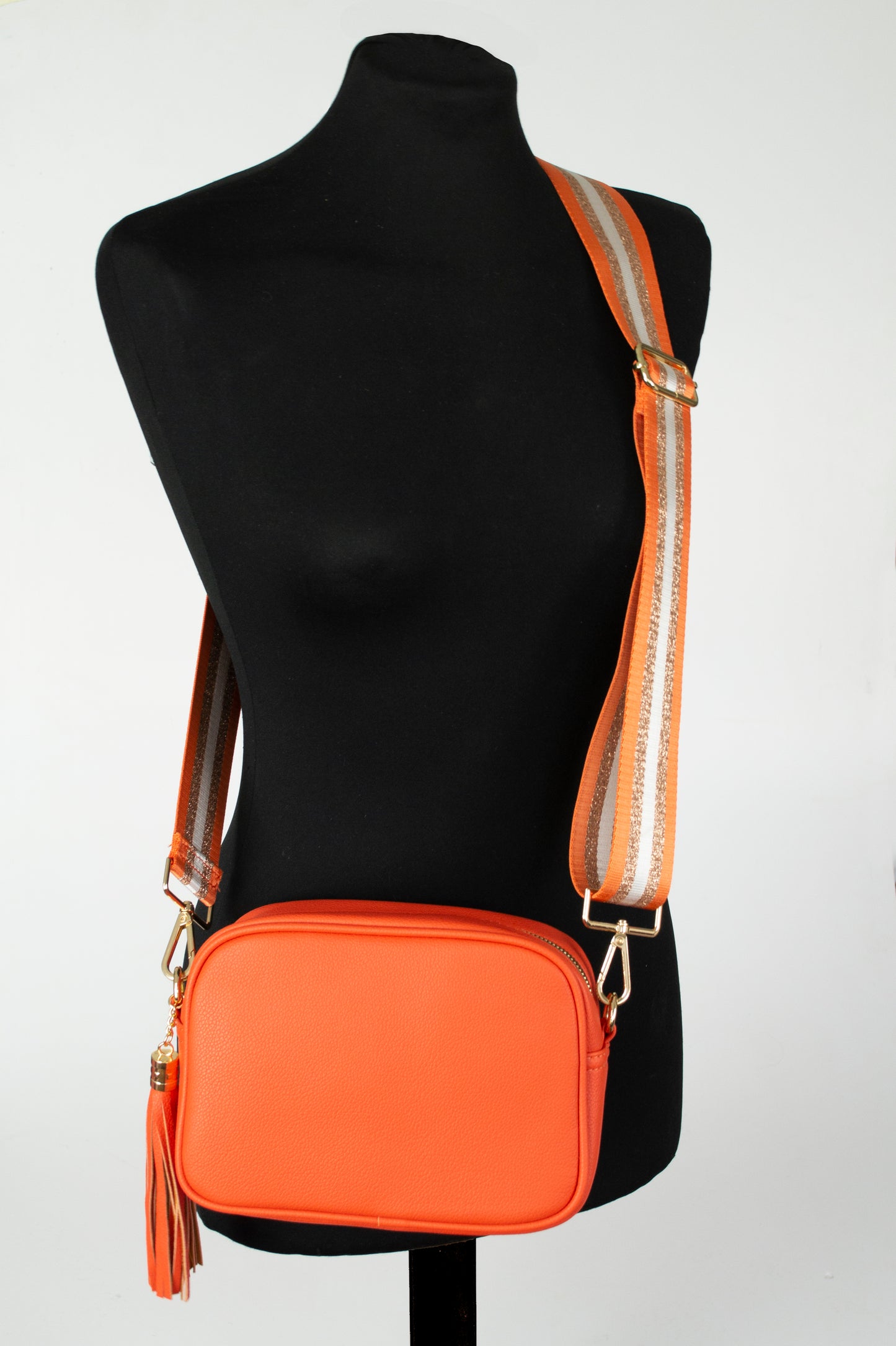 2 Straps Camera Bag with Stripes Pattern