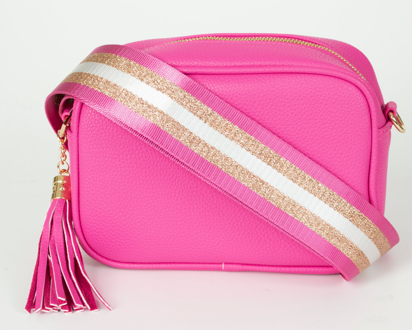 2 Straps Camera Bag with Stripes Pattern
