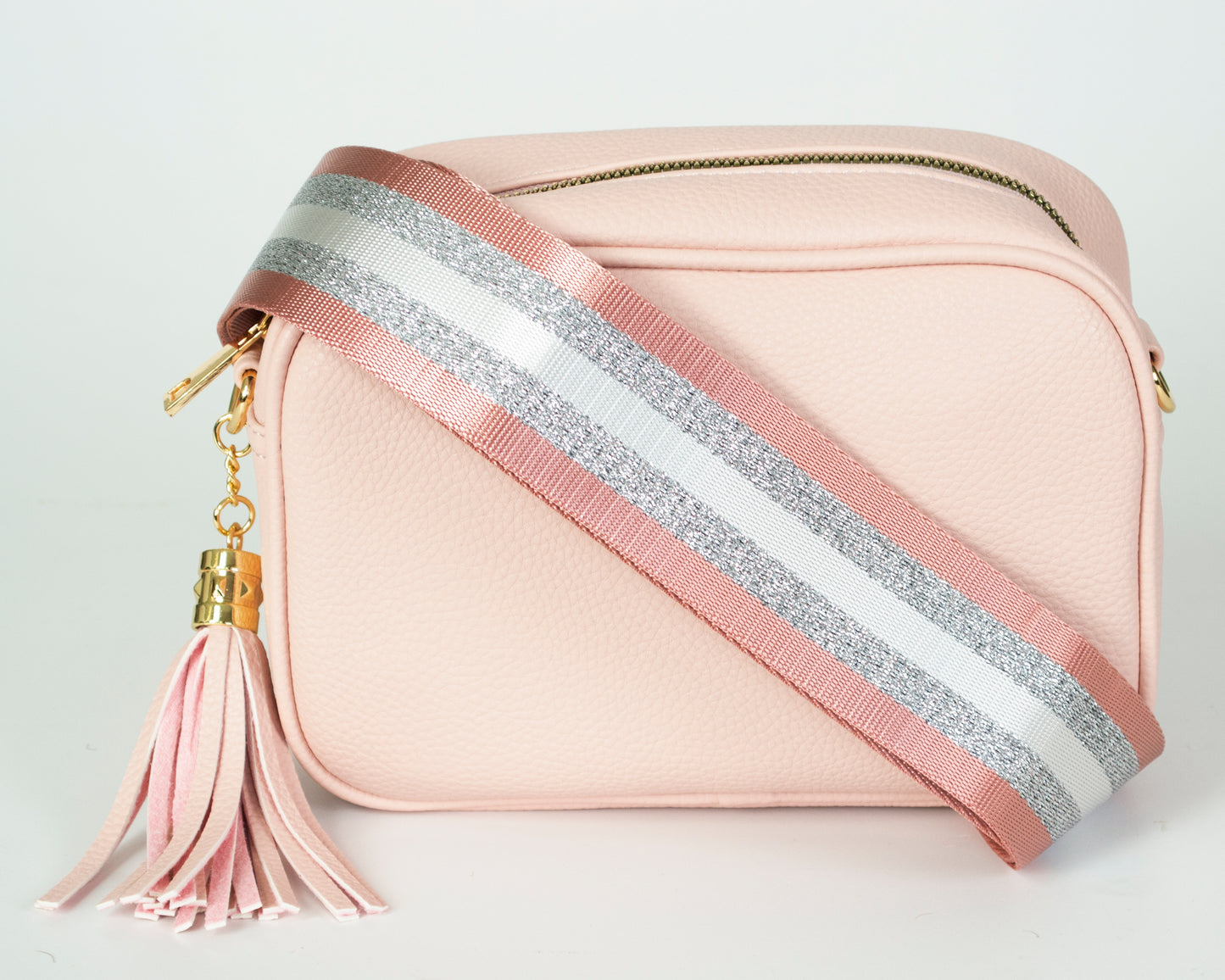 2 Straps Camera Bag with Stripes Pattern
