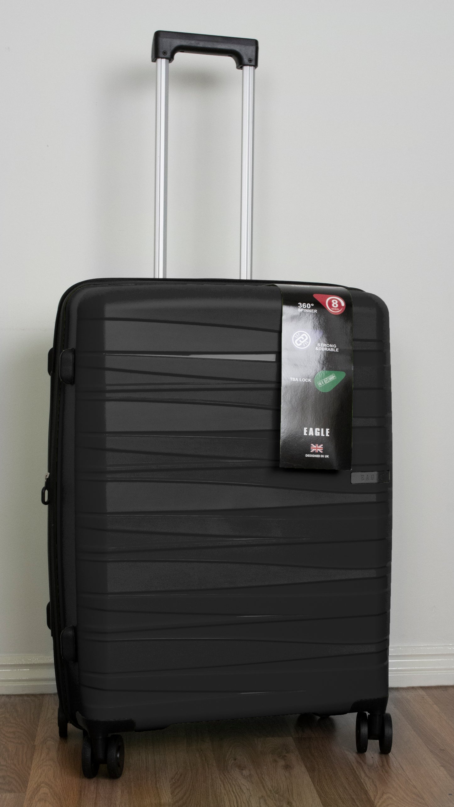 Waves ABS Hard Shell Cabin Suitcase Black