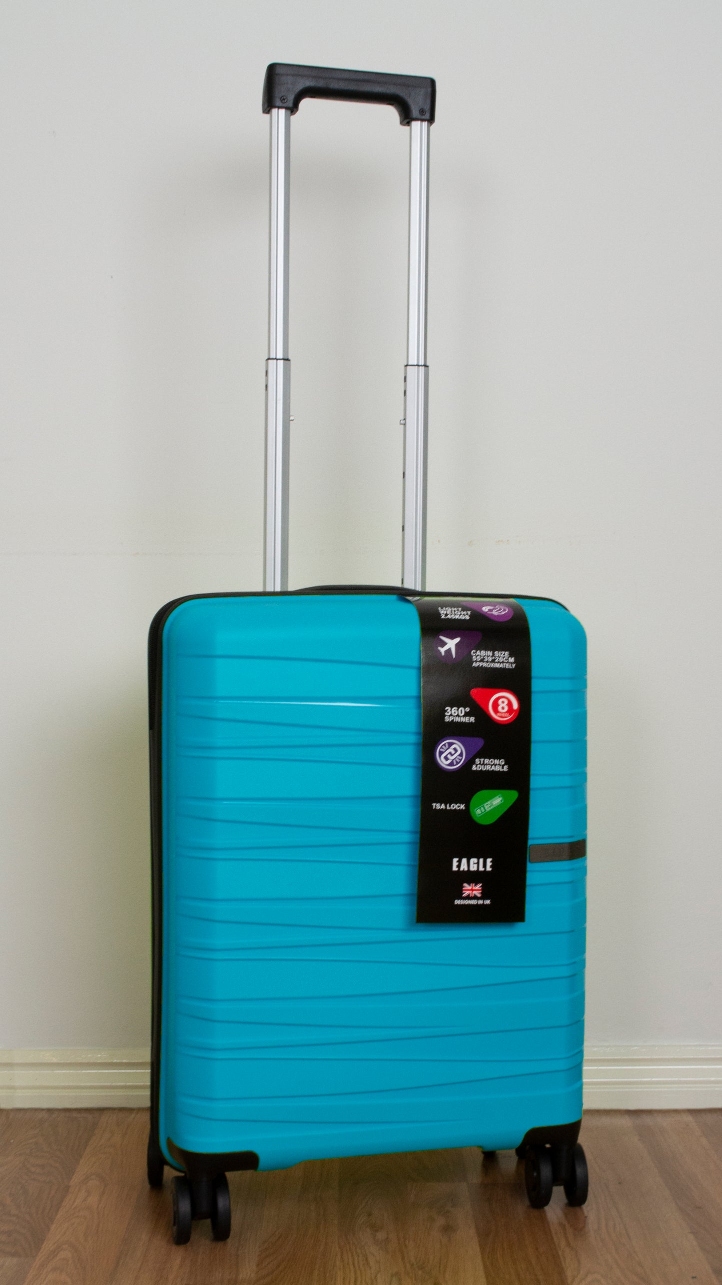 Waves ABS Hard Shell Cabin Suitcase Blue