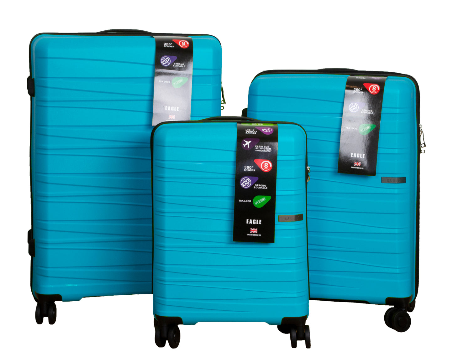 Waves ABS Hard Shell Cabin Suitcase Blue