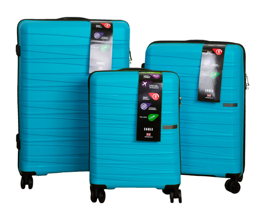 Waves ABS Hard Shell Cabin Suitcase Blue
