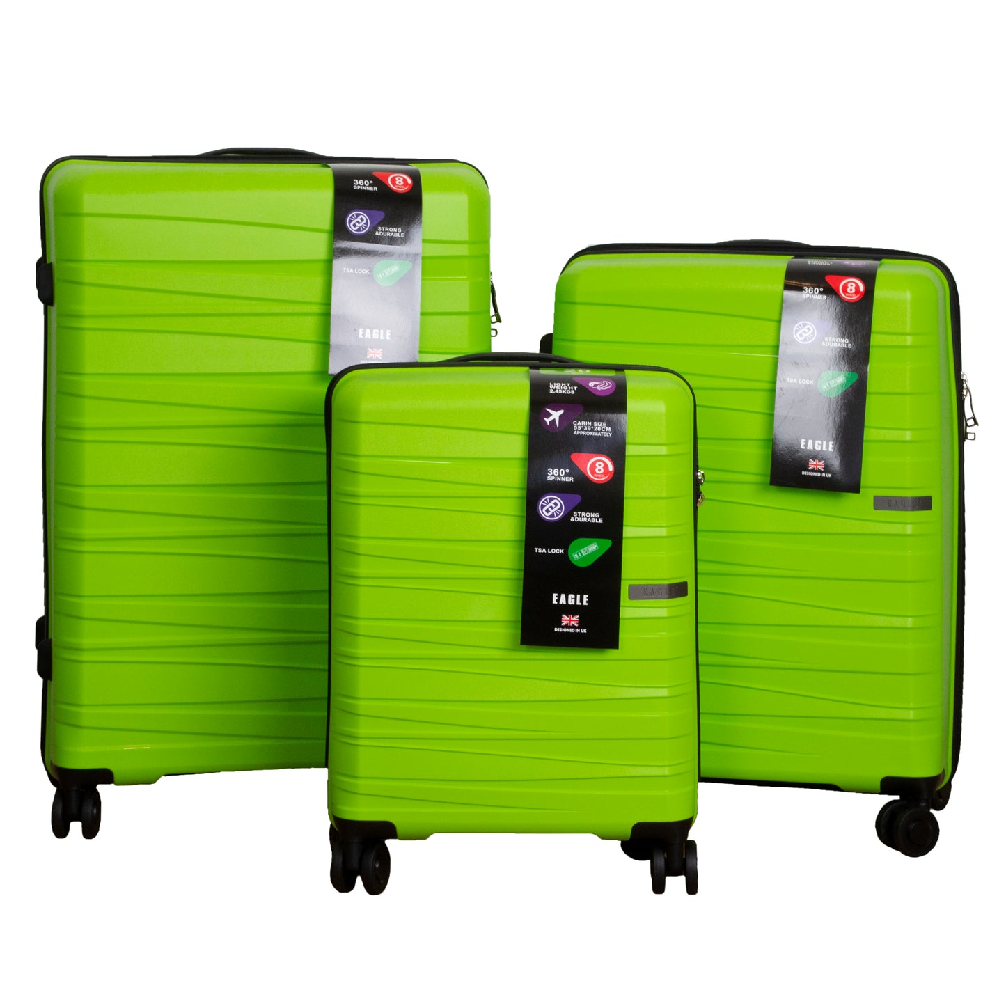 Waves ABS Hard Shell Cabin Suitcase Green