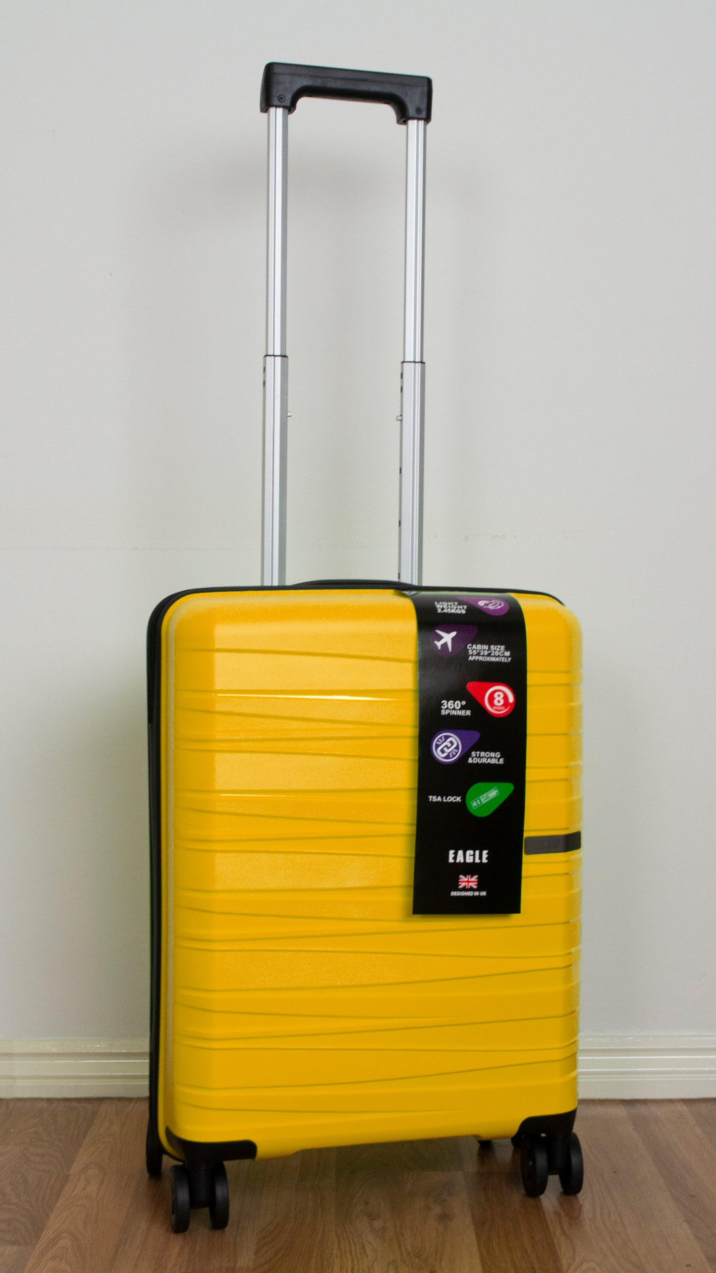 Waves ABS Hard Shell Cabin Suitcase Yellow