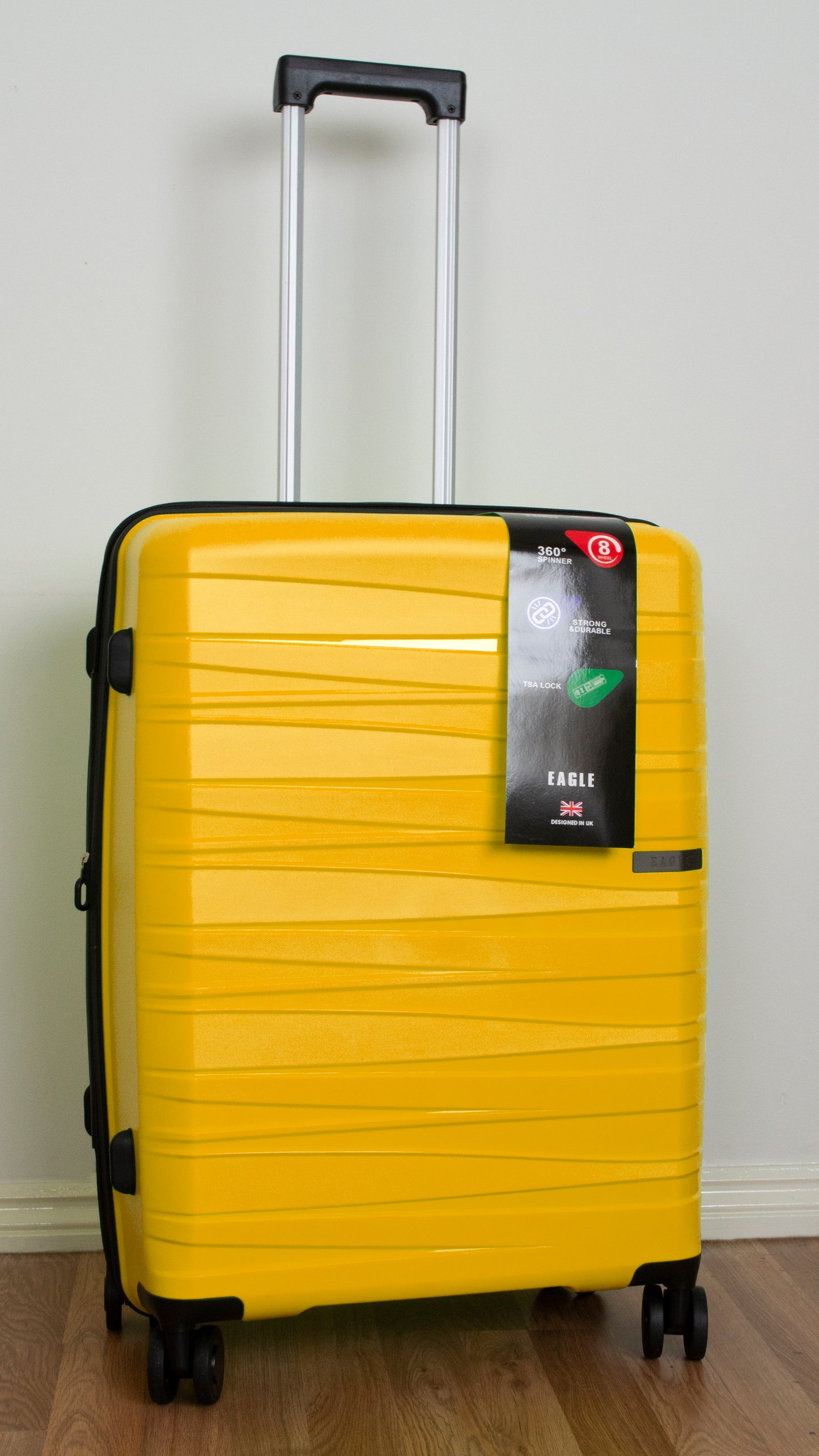 Waves ABS Hard Shell Cabin Suitcase Yellow