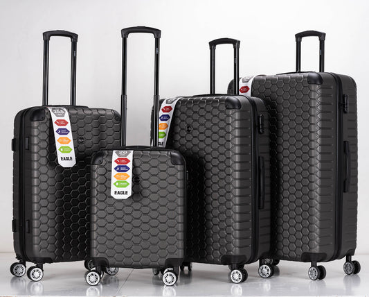 Hexagon ABS Hard Shell Suitcase Dark Grey