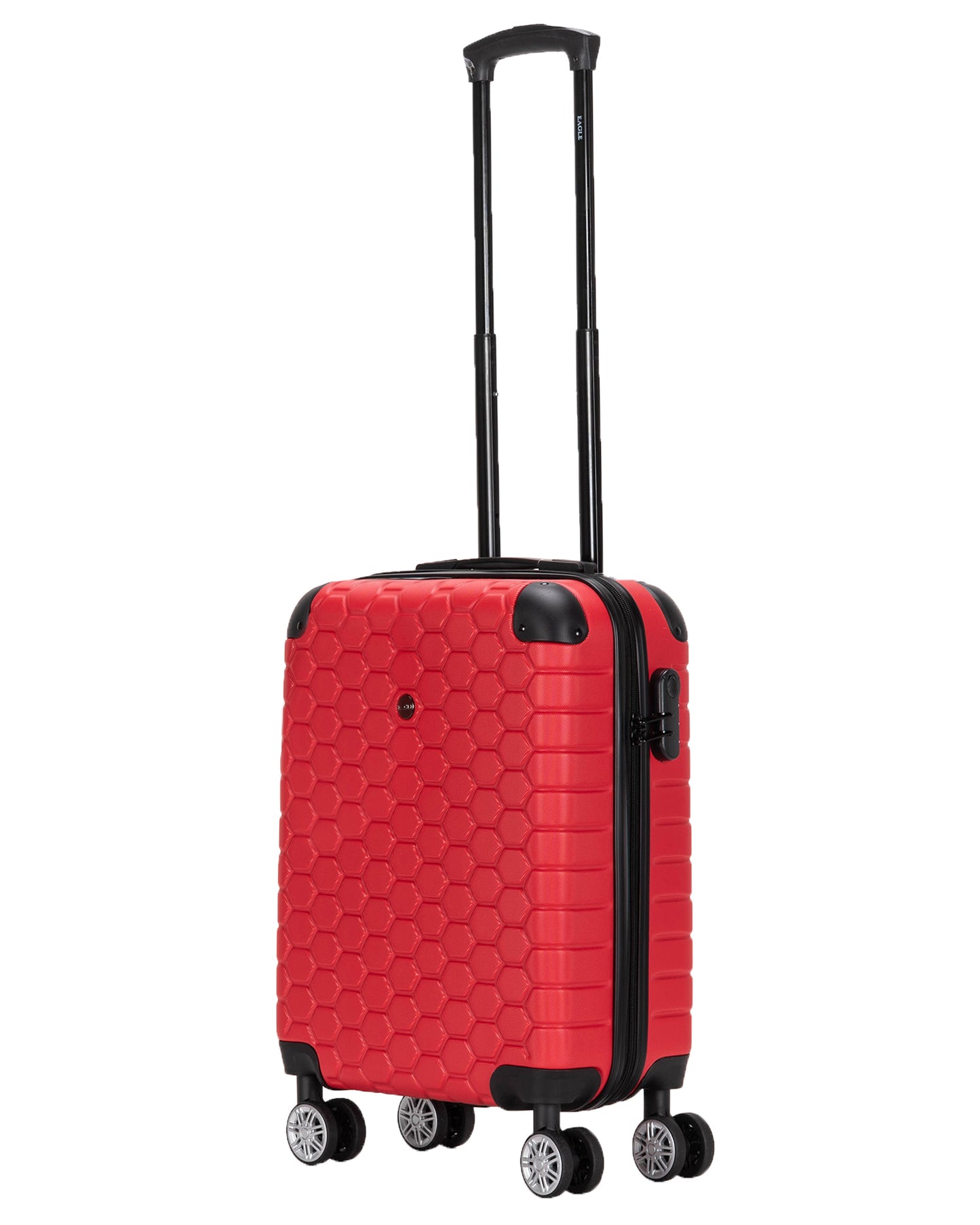 Hexagon ABS Hard Shell Suitcase Red