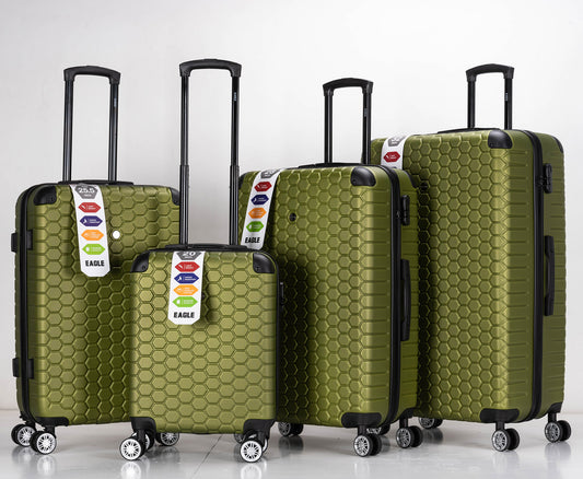 Hexagon ABS Hard Shell Suitcase Green