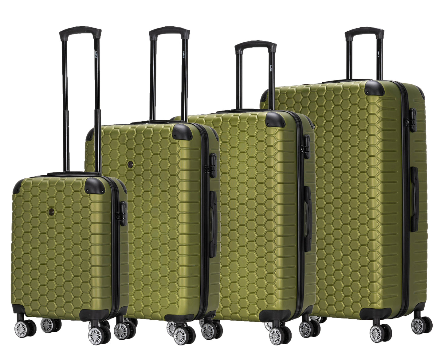 Hexagon ABS Hard Shell Suitcase Green