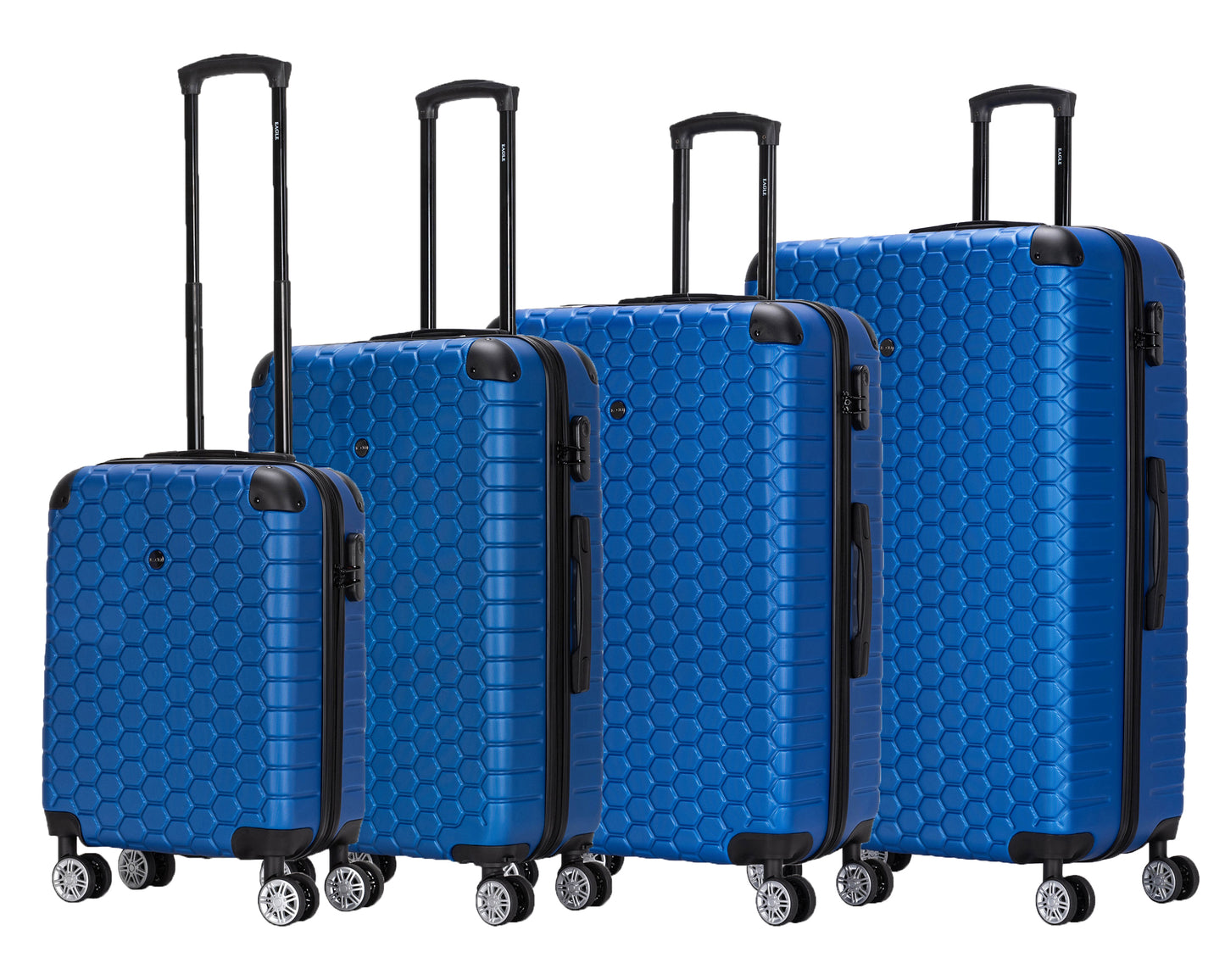 Hexagon ABS Hard Shell Suitcase Blue