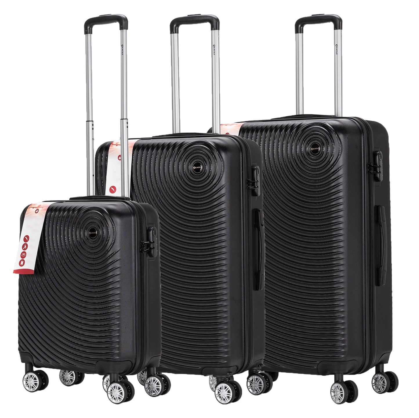 Circle ABS Hard Shell Suitcase Black