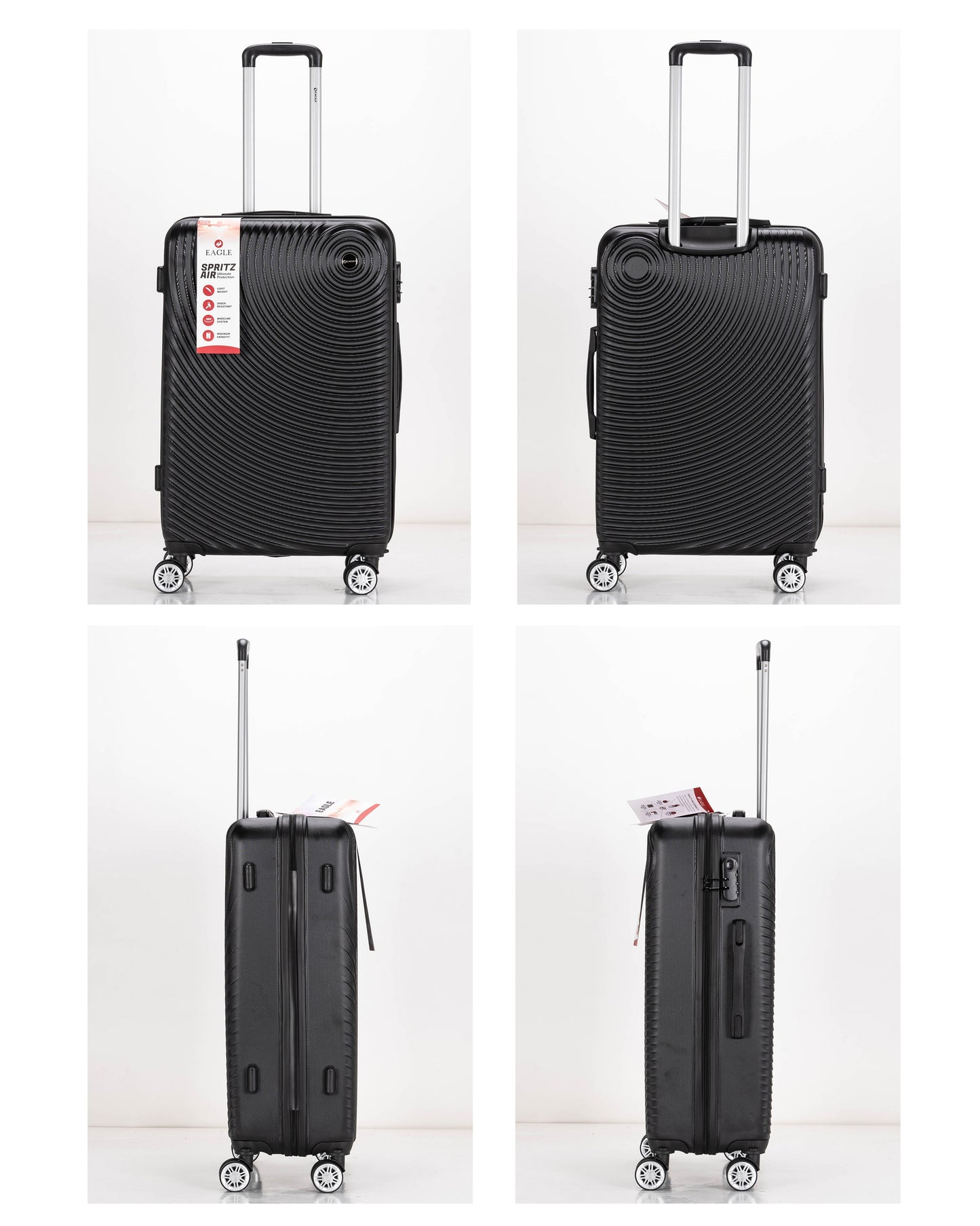 Circle ABS Hard Shell Suitcase Black