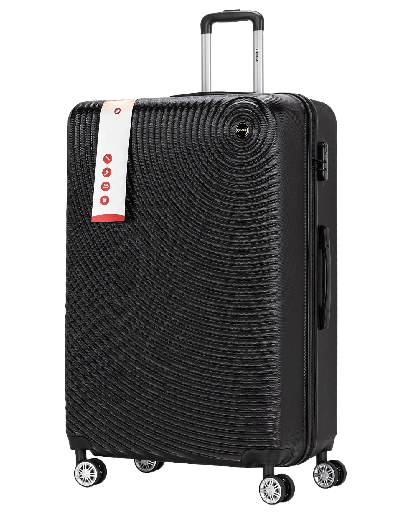 Circle ABS Hard Shell Suitcase Black