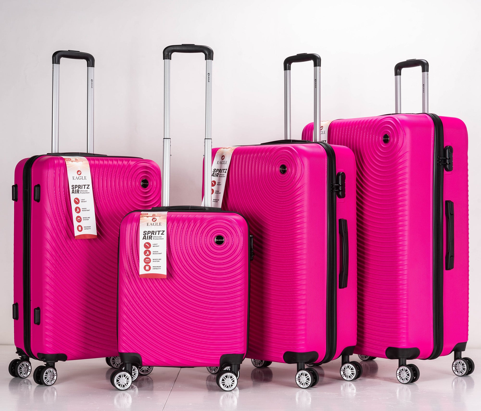 Circle ABS Hard Shell Suitcase Hot Pink – Bergs Designs