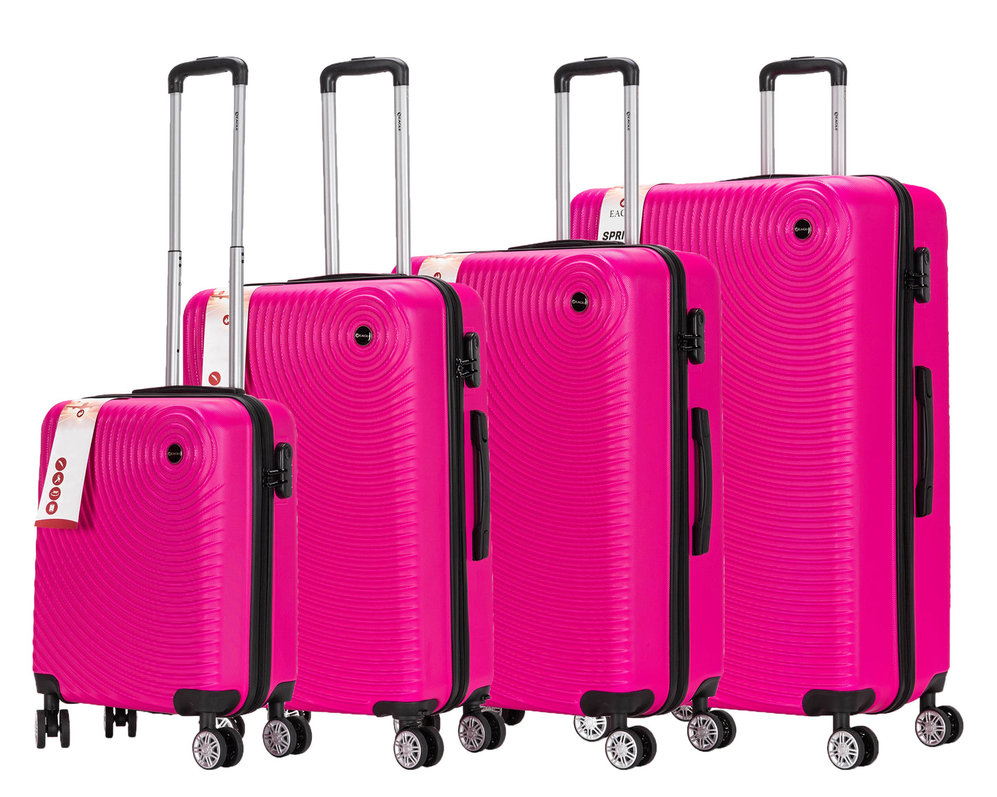 Circle ABS Hard Shell Suitcase Hot Pink