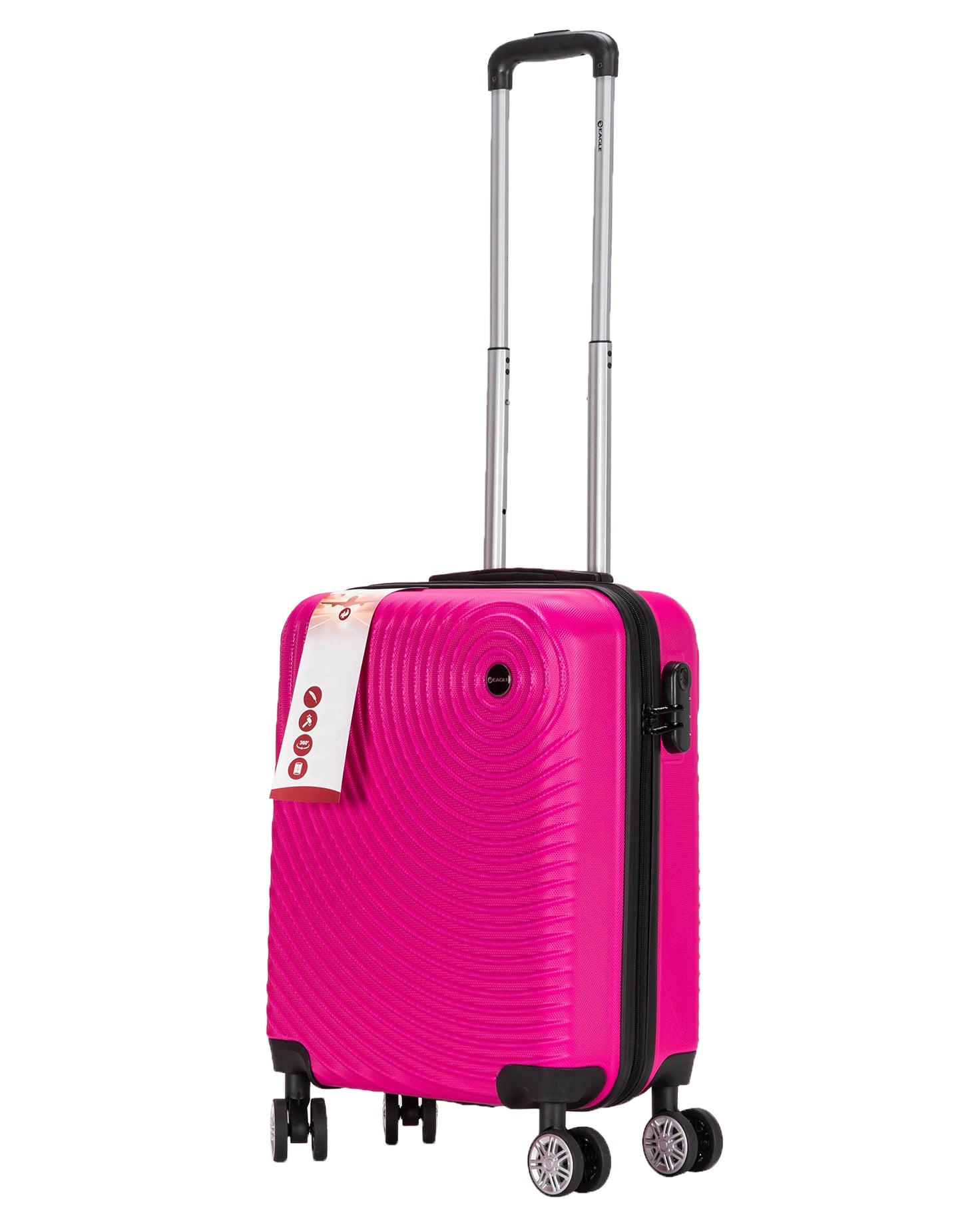 Circle ABS Hard Shell Suitcase Hot Pink Bergs Designs