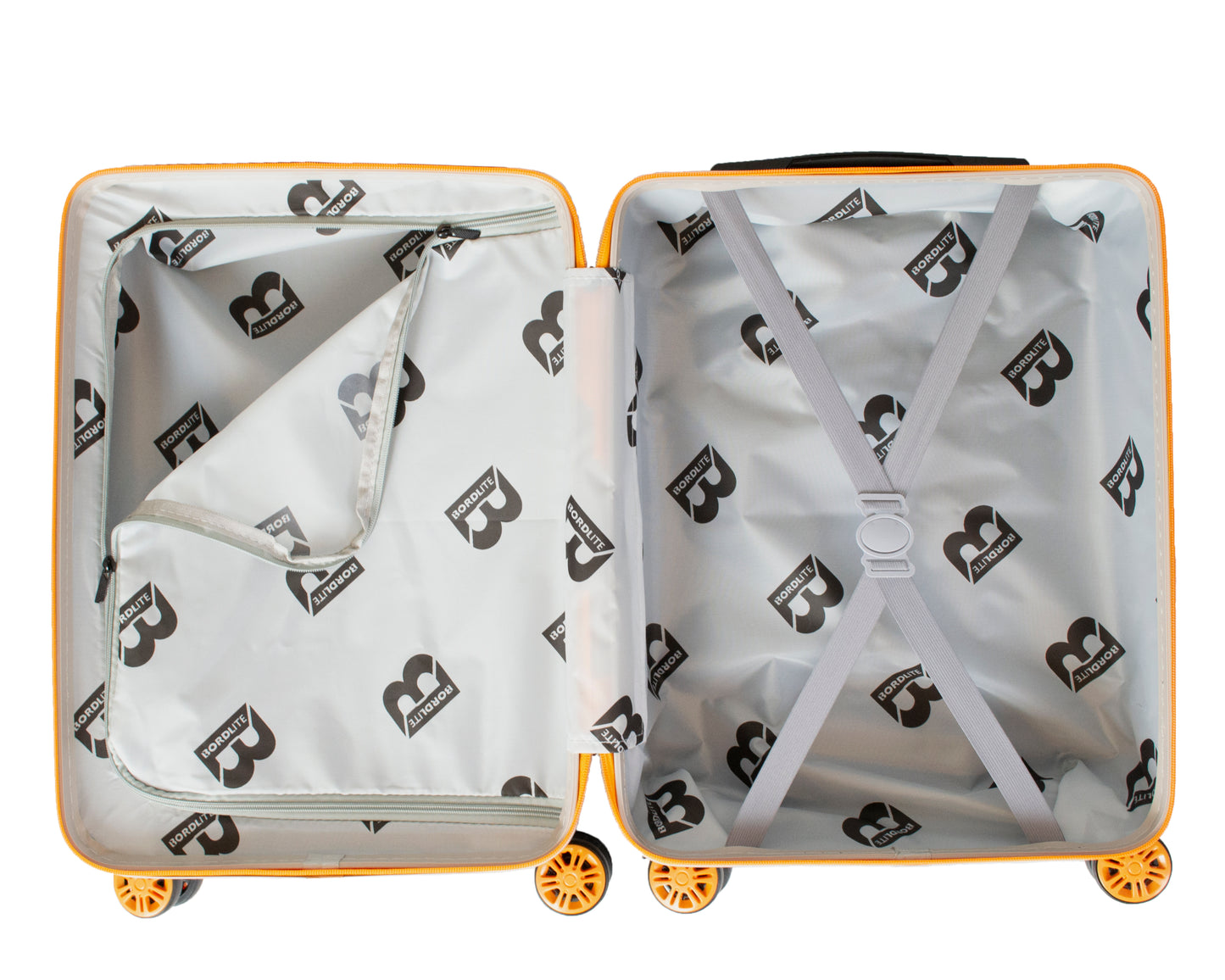 Luggage Hard Shell Suitcase Off-white/orange