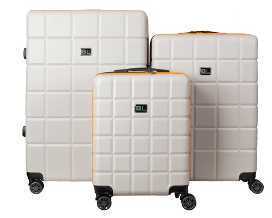 Luggage Hard Shell Suitcase Off-white/orange