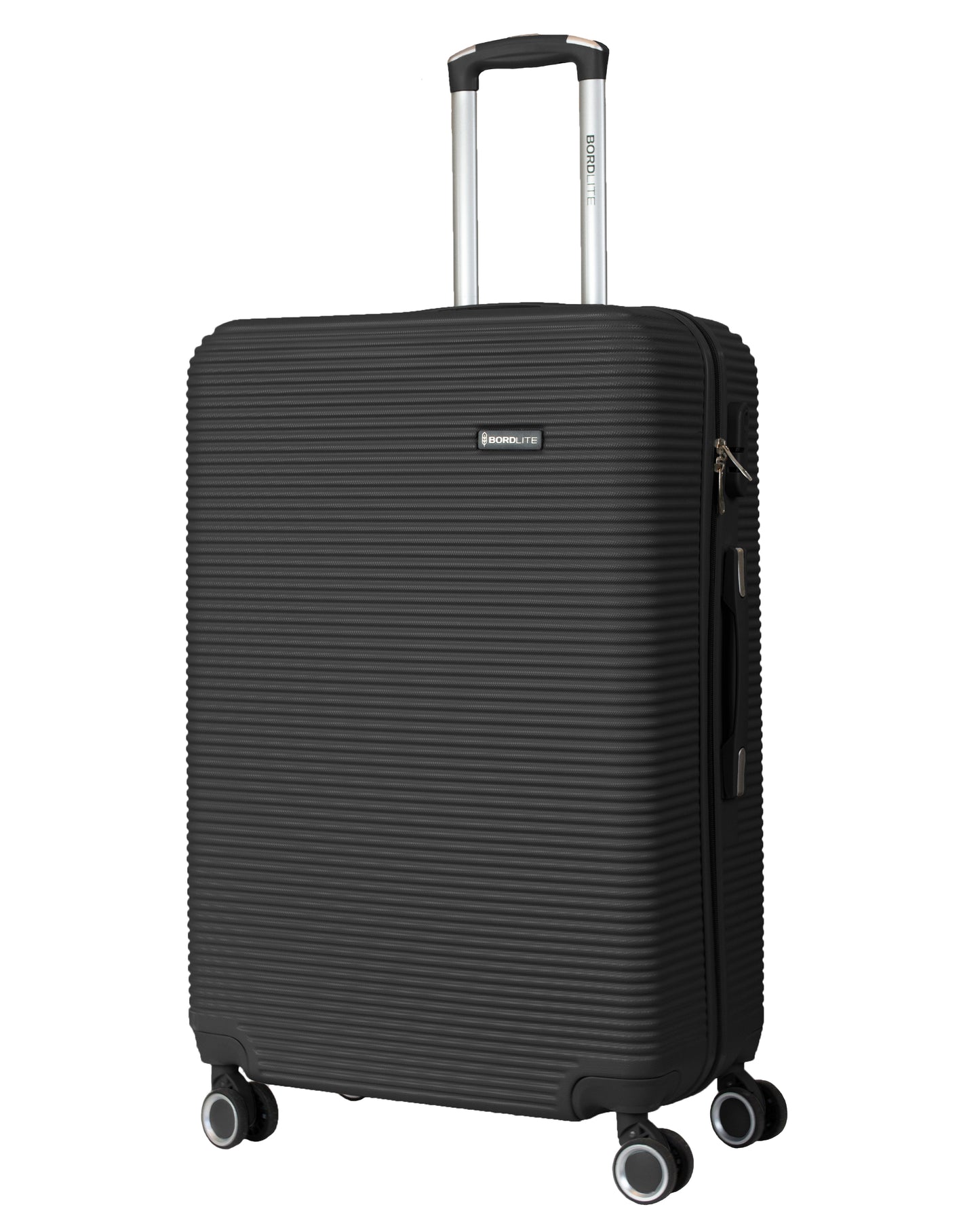 Hard Shell ABS Suitcase With Combination Lock 4 Wheels Black