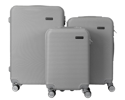 Hard Shell ABS Suitcase With Combination Lock 4 Wheels Light Grey