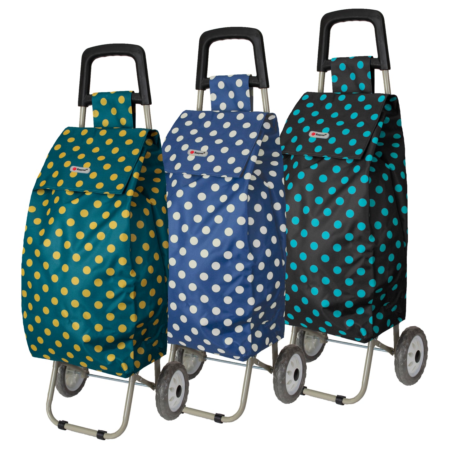 Dots Pattern Shopping Trolley Strong Large Basket Grocery