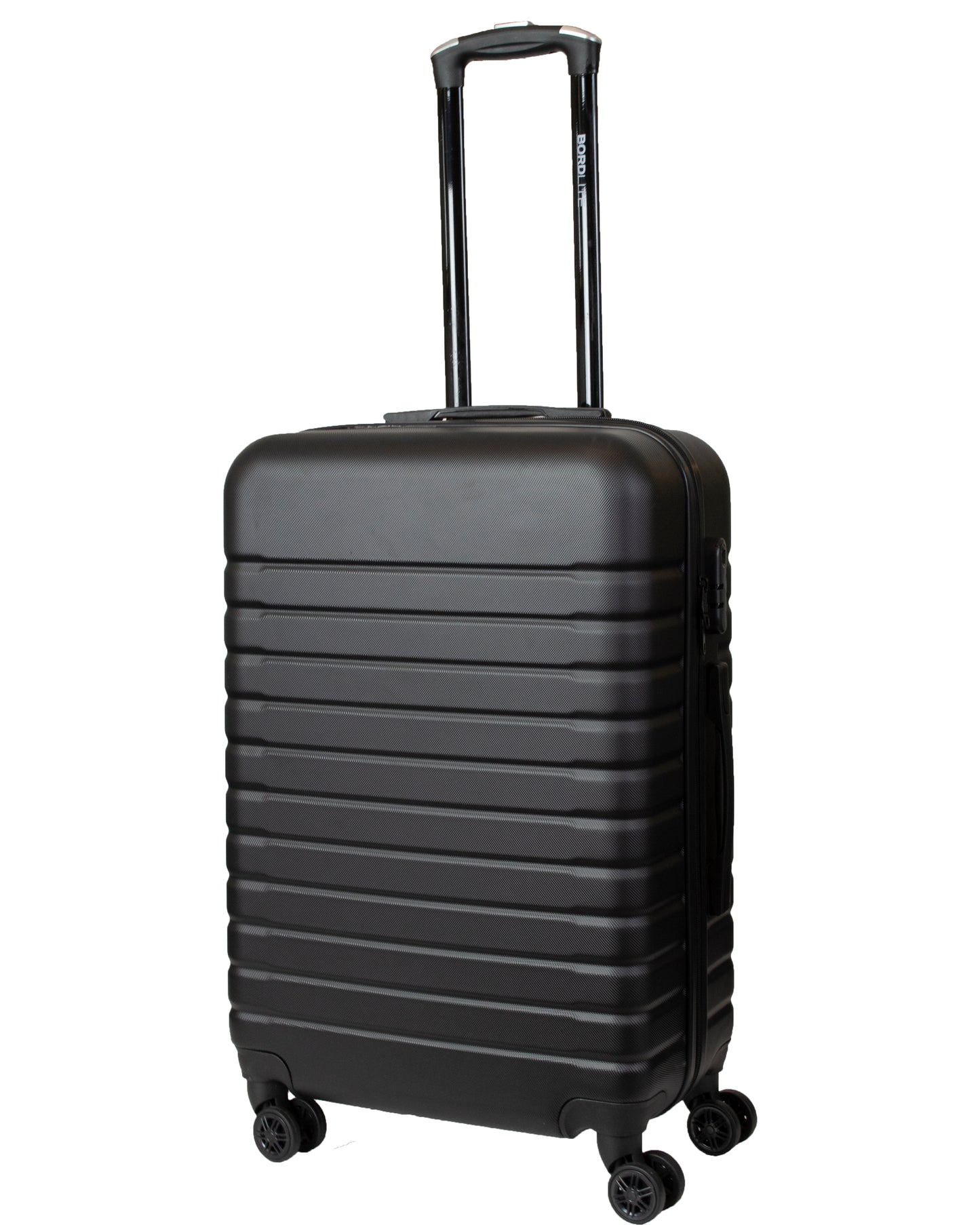 ABS Hard Shell Suitcase With Combination Lock 4 Wheels Black