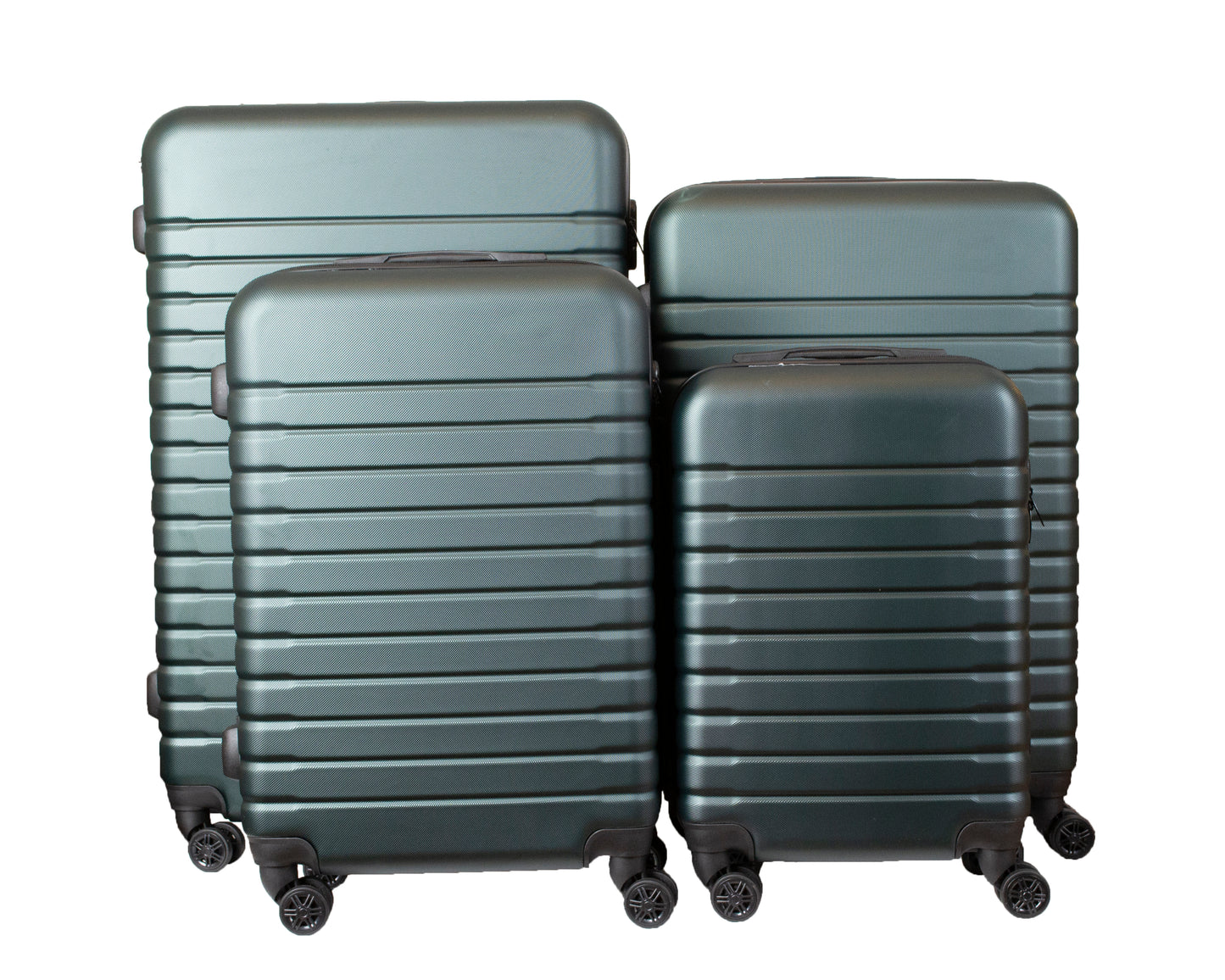 ABS Hard Shell Suitcase With Combination Lock 4 Wheels Dark Green